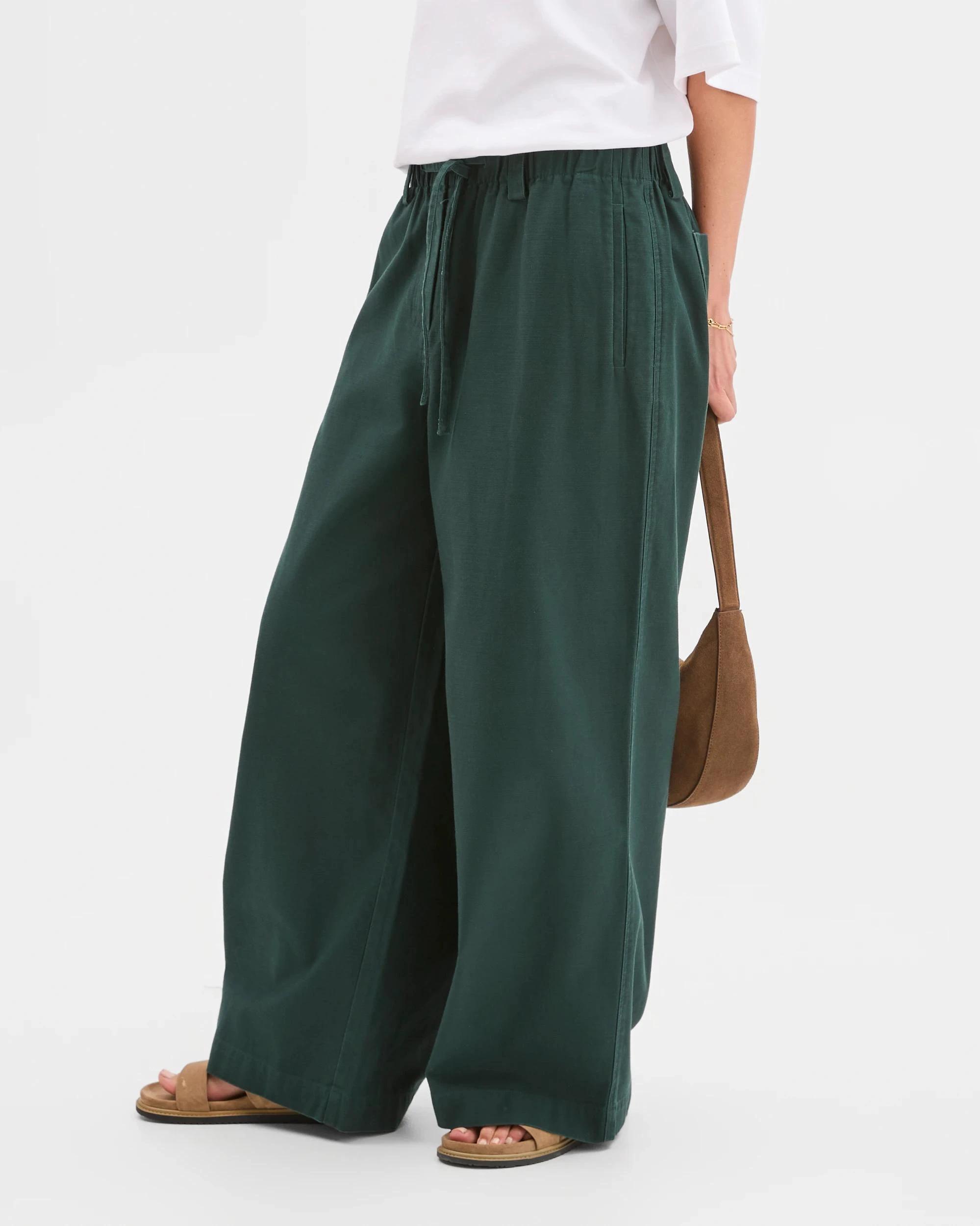 2 Target Woman Australian Cotton Textured Cotton Pant MIDNIGHT JADE, 2 of 5