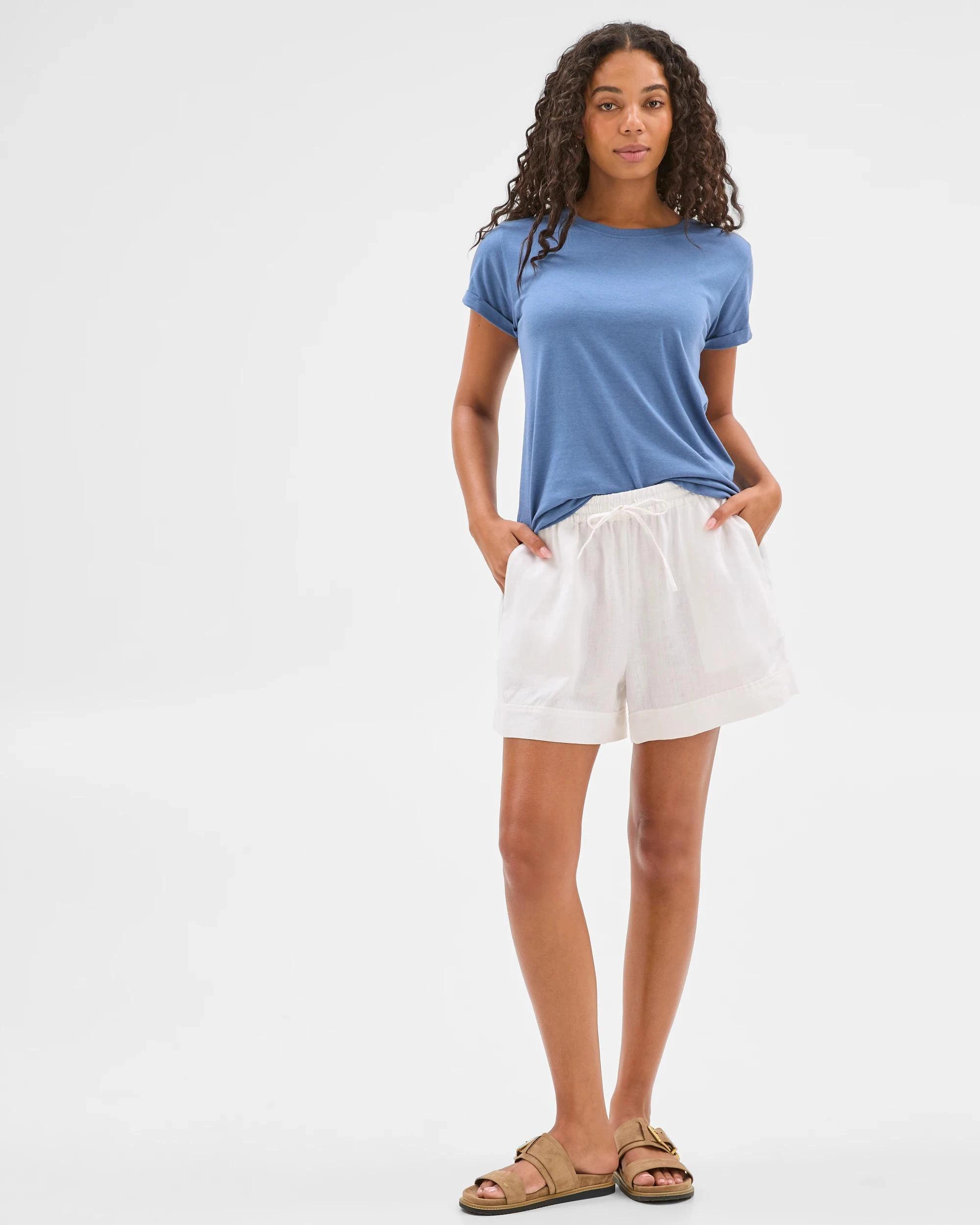 2 Target Cotton/Modal Relaxed Crew T-Shirt BLUE JAY, 2 of 6