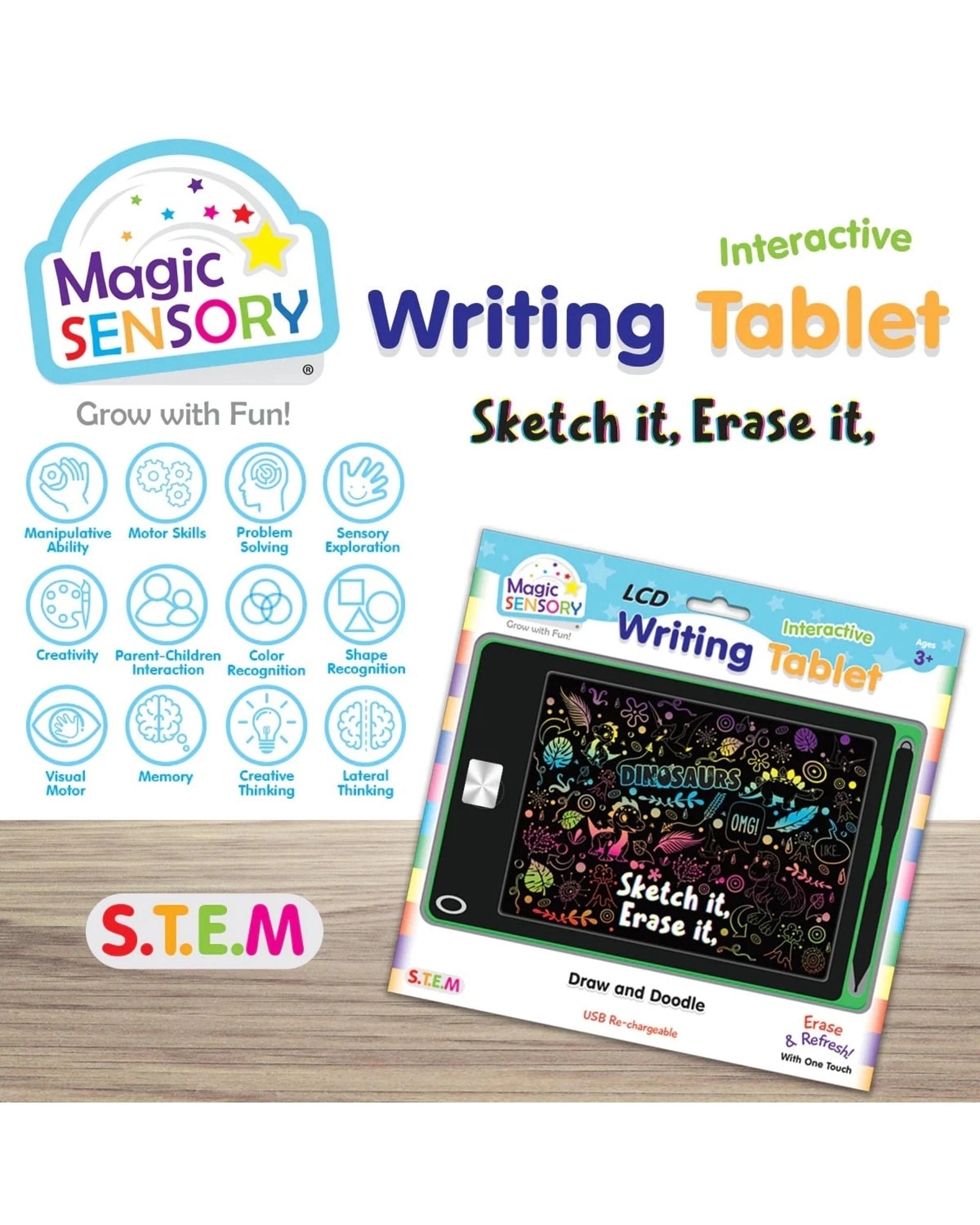 4 Magic Sensory Interactive LCD Writing Tablet - Green Dinosaur - Green, 4 of 6