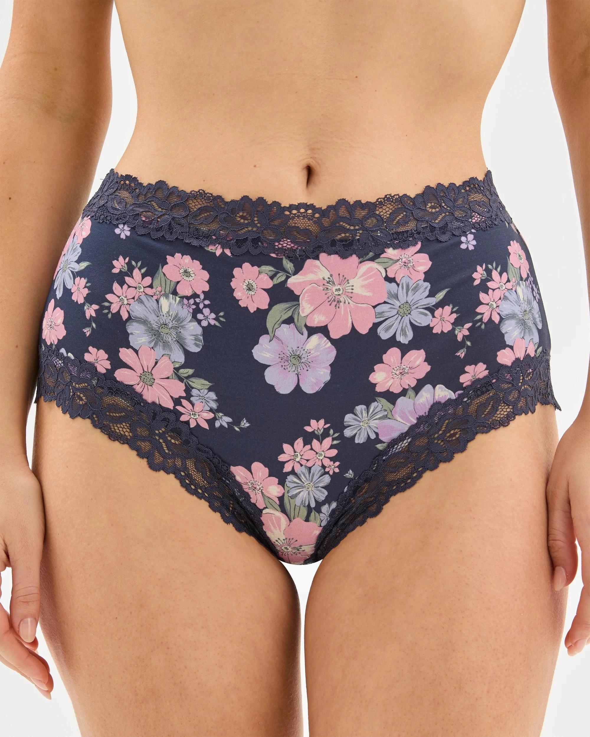 2 Target Womens Modal and Lace Full Briefs 2 Pack ORCHID/ SOLIE FLORAL, 2 of 4