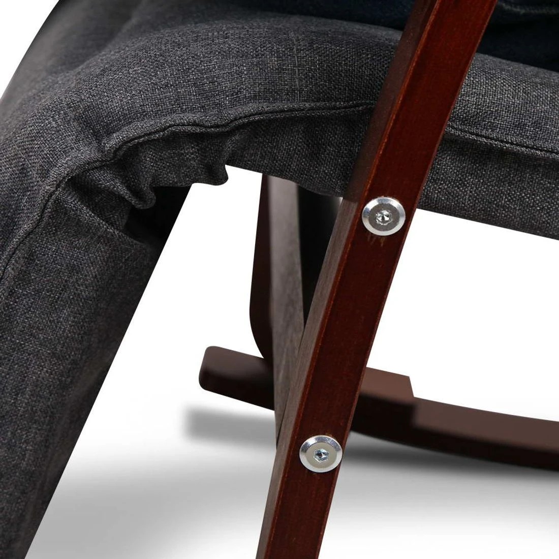 6 Artiss Rocking Armchair Footrest Nursing Charcoal - Charcoal, 6 of 8