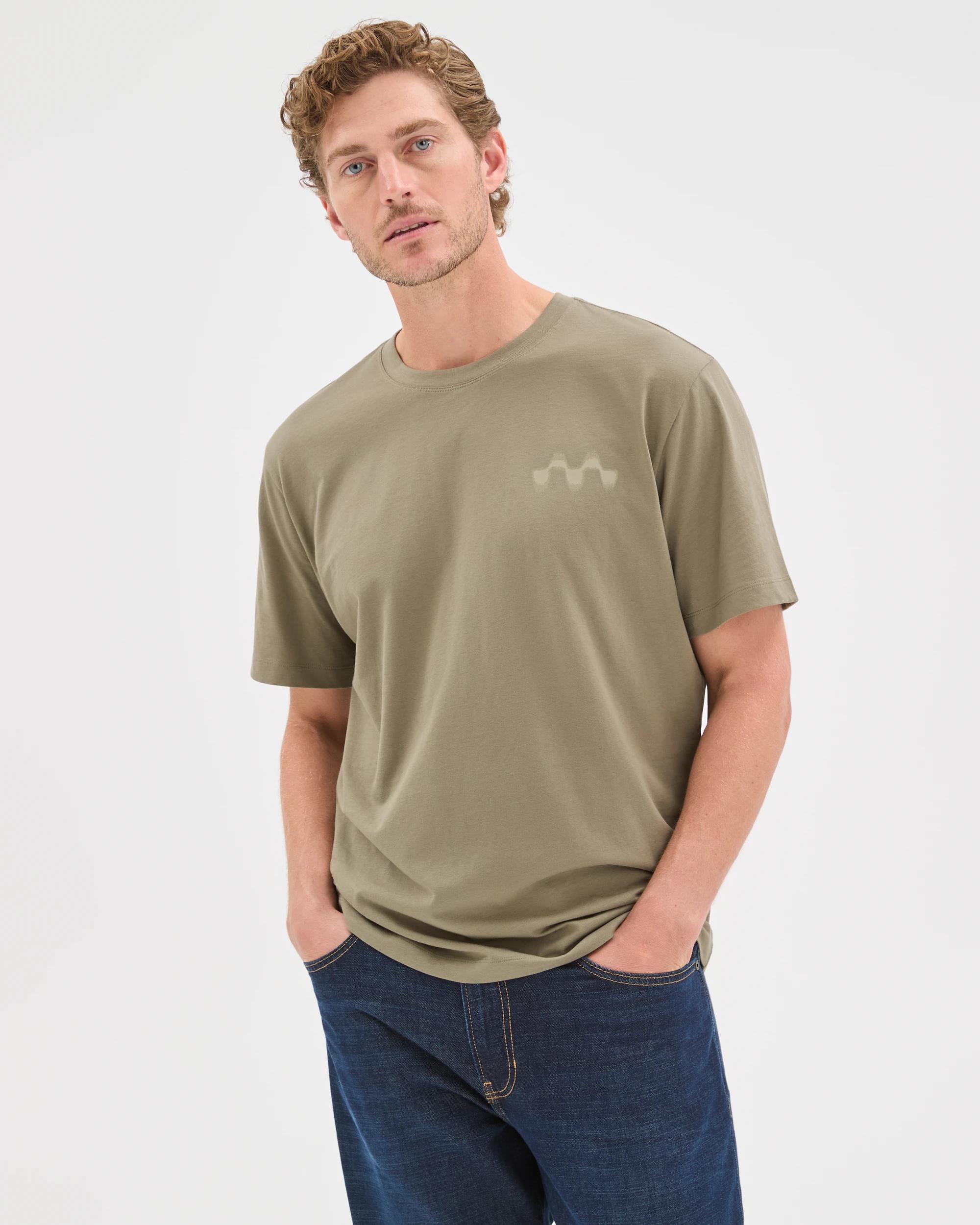 4 Target Man Australian Cotton Print T-Shirt KHAKI, 4 of 6