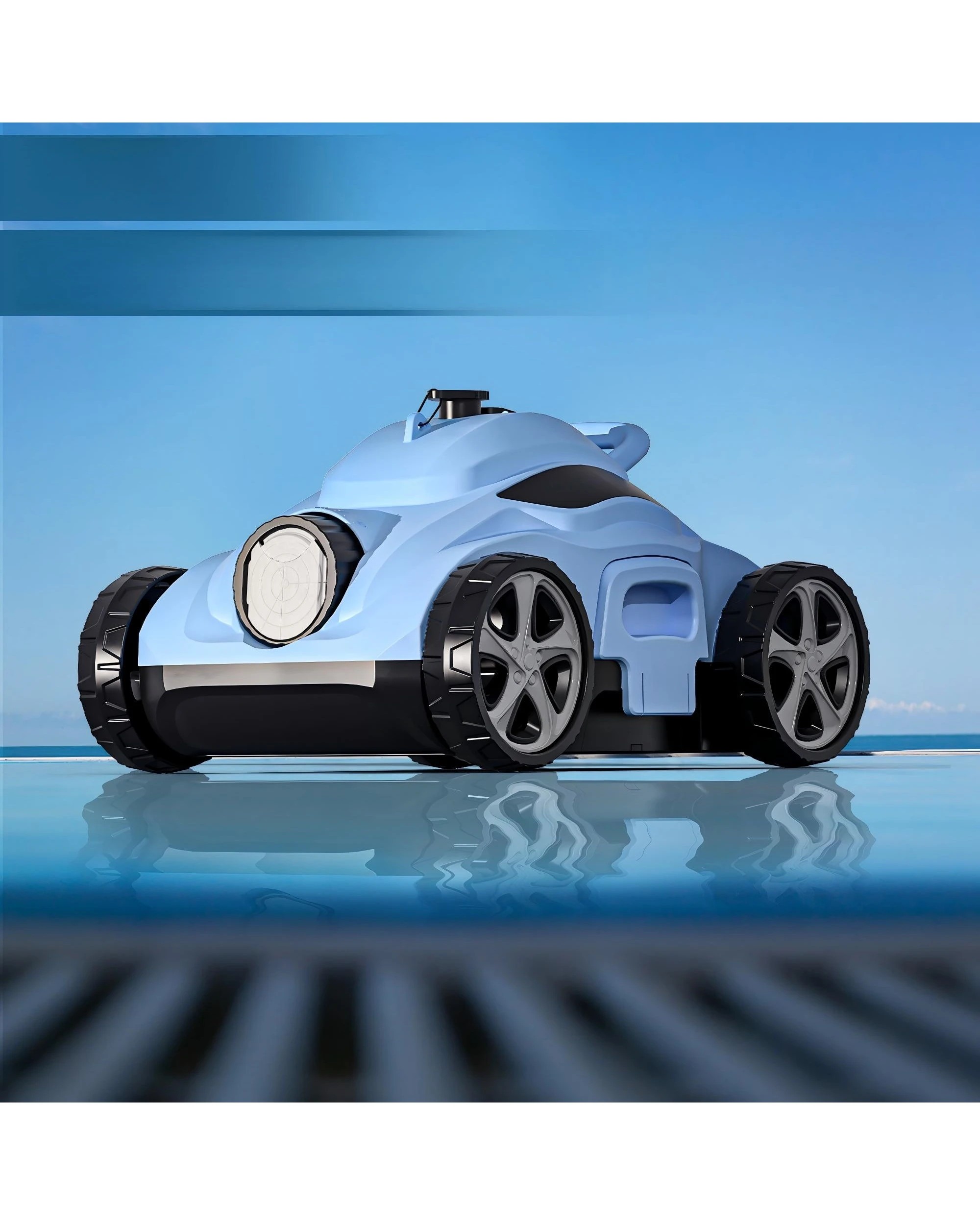 7 Advwin Cordless Robotic Pool Cleaner Self-Parking Last 110 Min - Blue, 7 of 7