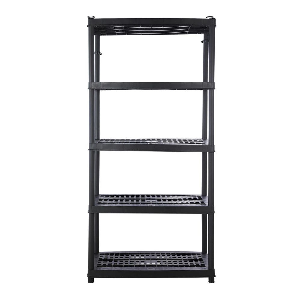 2 Ezy Storage 5 Tier Plastic Shelf 90 x 44.5cm Shelves Home Office Storage, 2 of 7