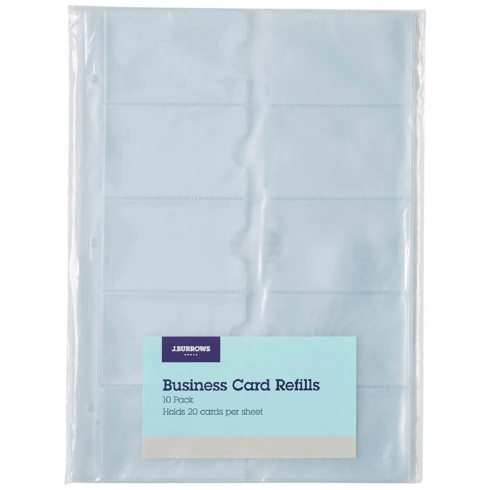 1 J.Burrows A4 Business Card Refills 10 Pack, 1 of 2