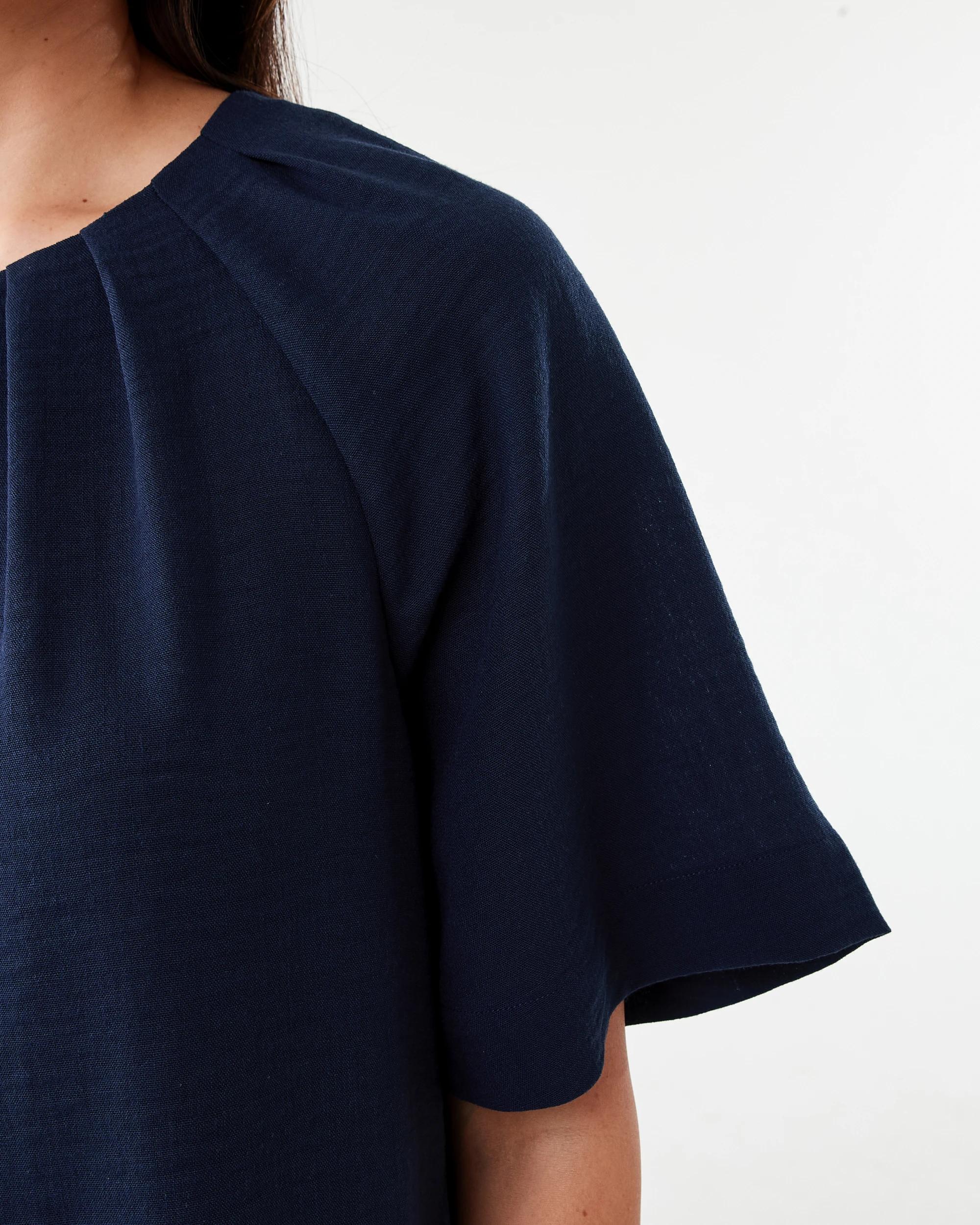 6 Short Sleeve Tuck Top Blu Pcoat, 6 of 7