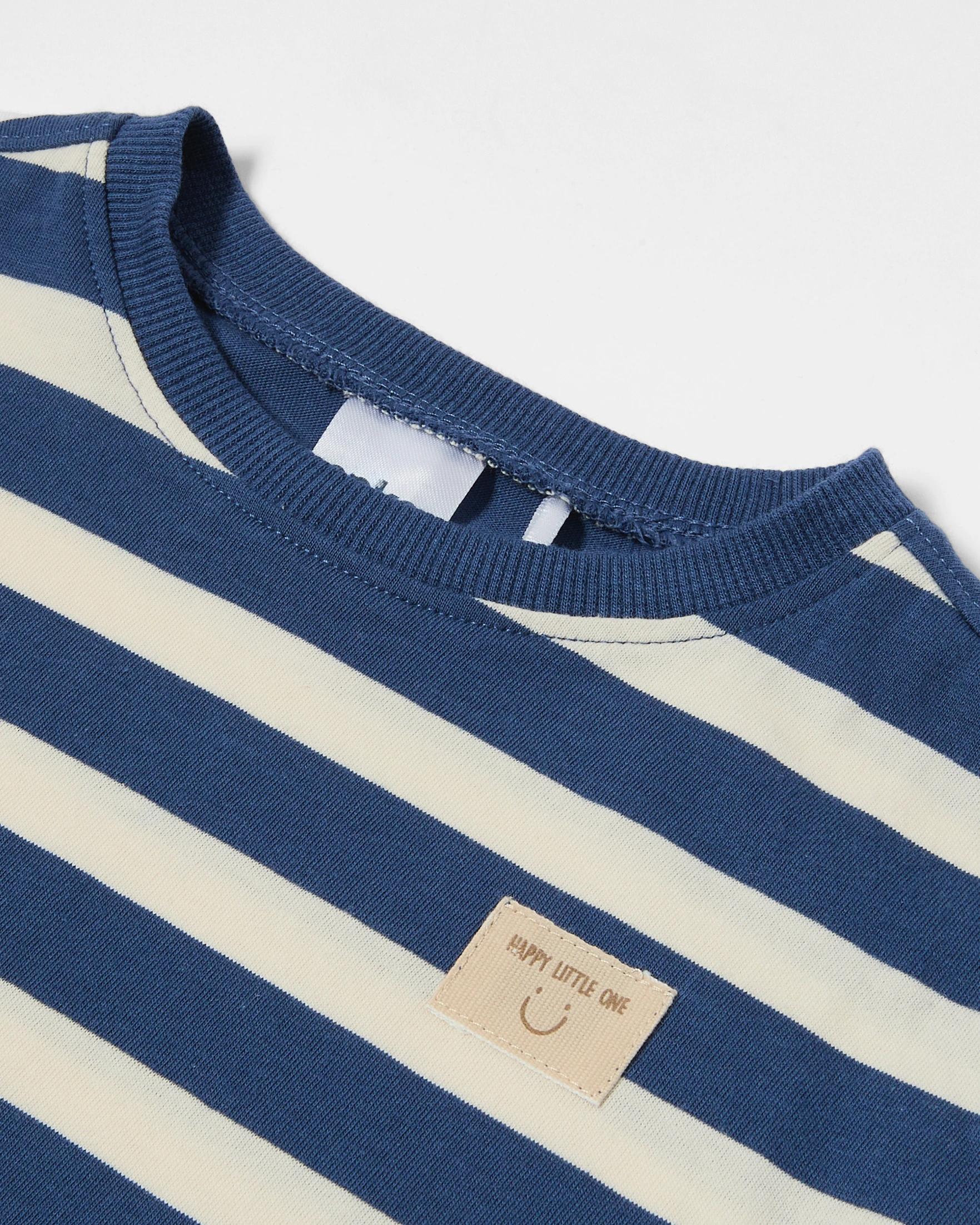 6 3 Pack Short Sleeve T-shirt BLUE STRIPES, 6 of 8