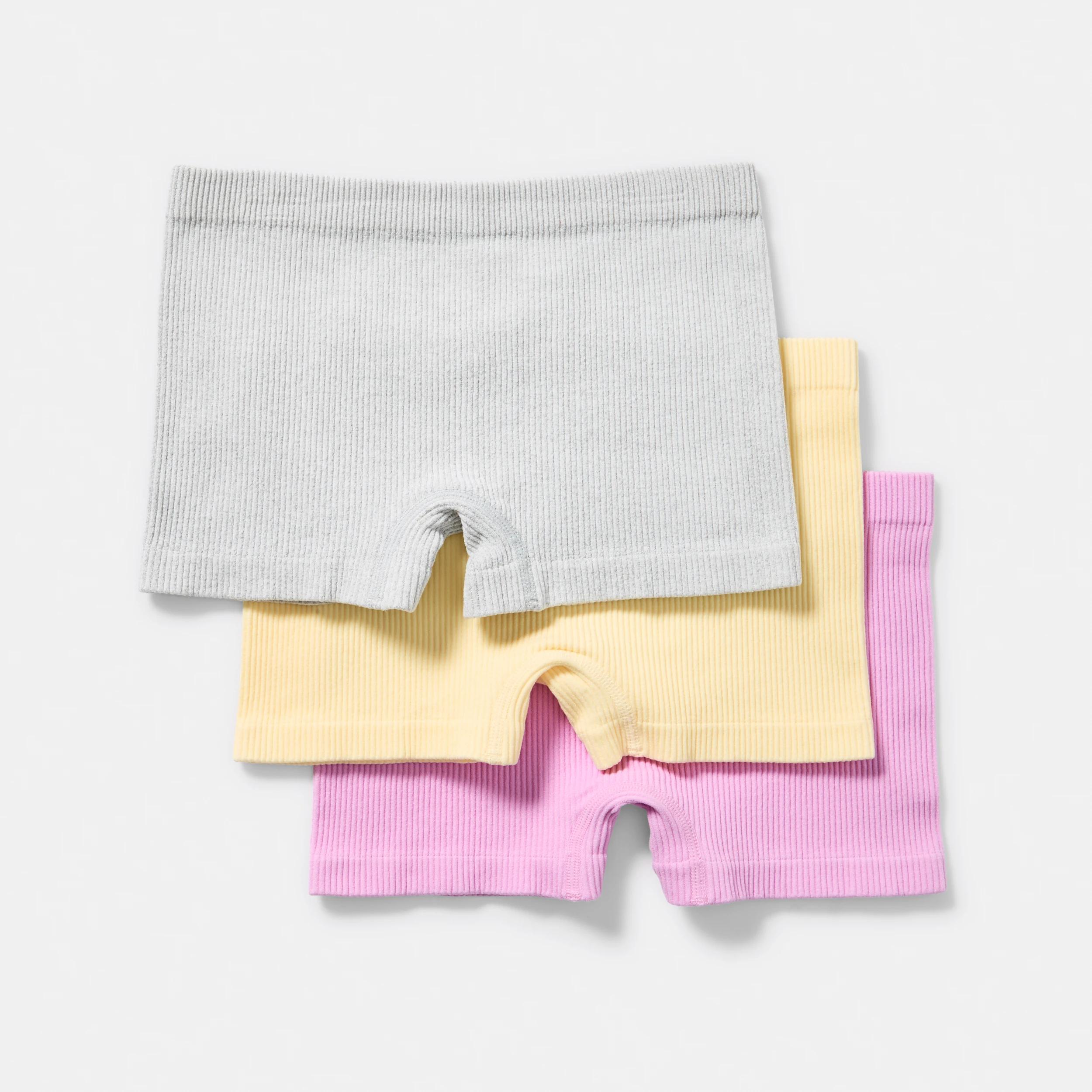 2 3 Pack Rib Seamfree Shorties PINK, YELLOW, 2 of 5