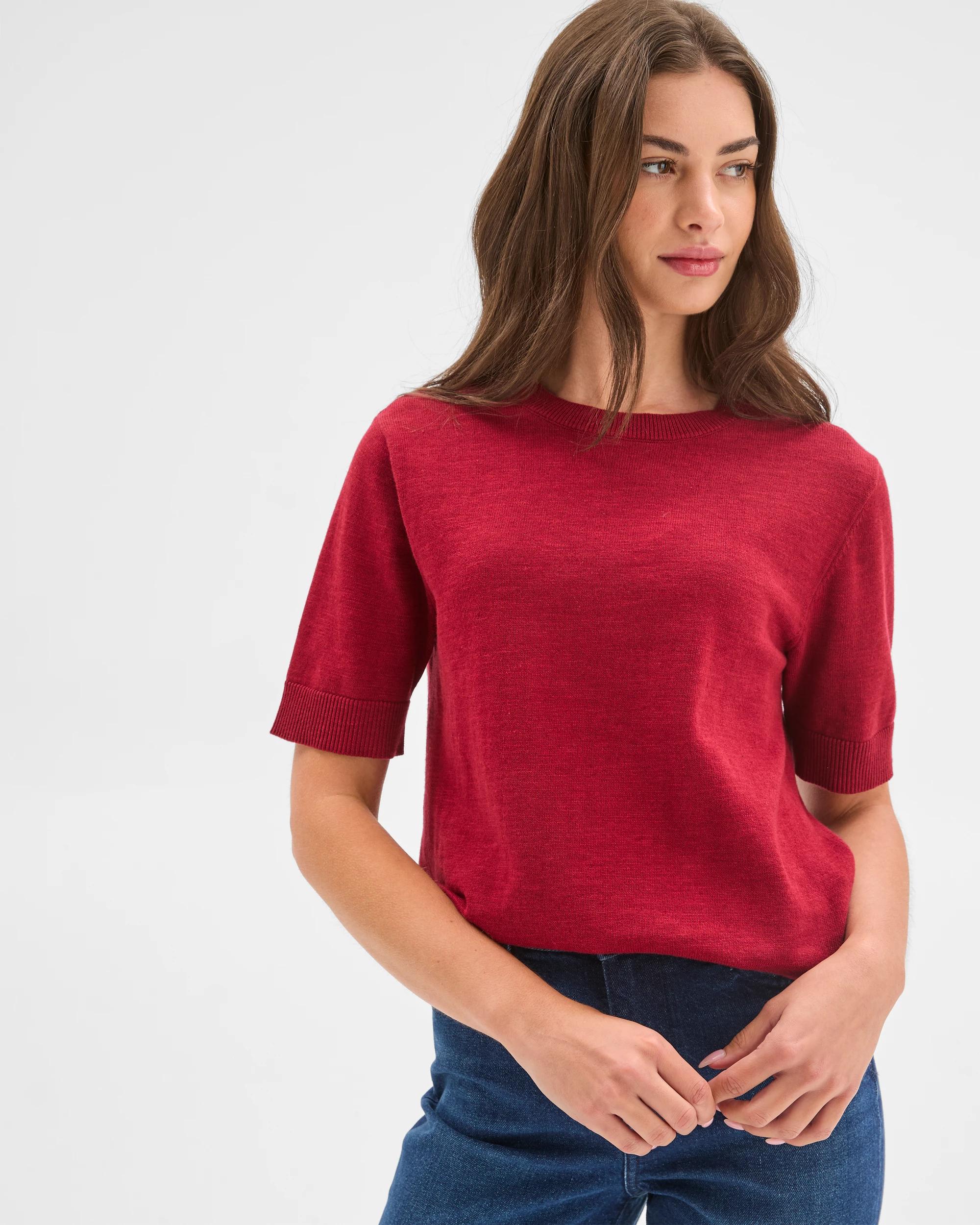 3 Target Petites Australian Cotton Blend Knit T-Shirt RHUBARB, 3 of 5