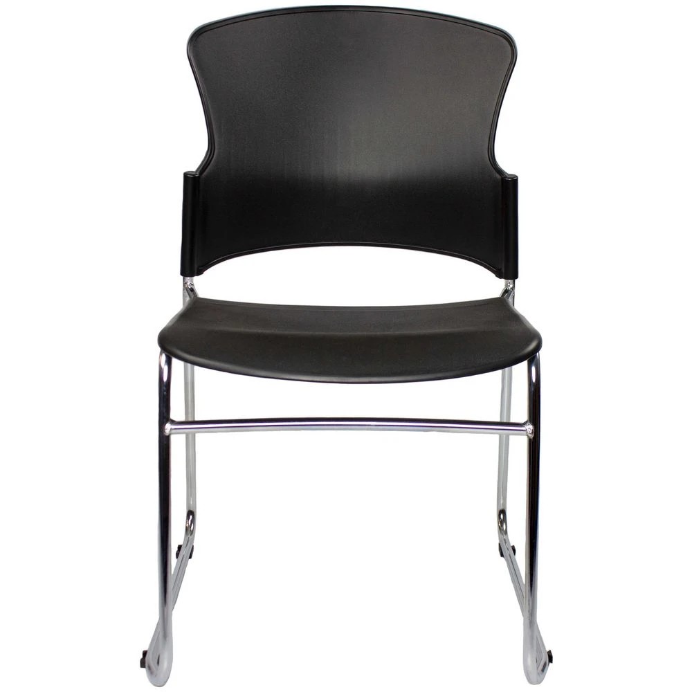2 Steelco Adam Stacking Chair Black Visitor Chairs and Stools, 2 of 5
