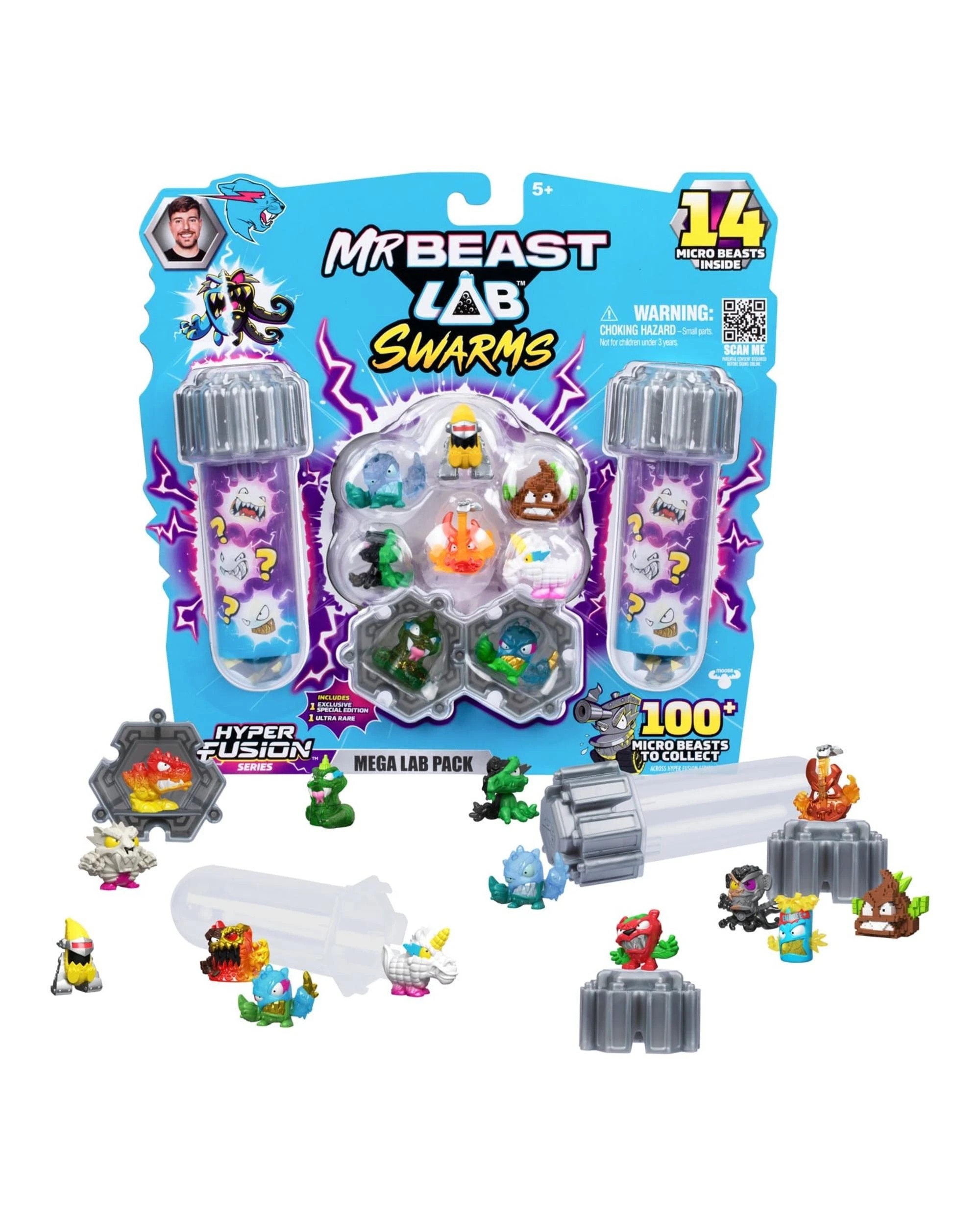 1 Mr Beast Lab Swarms Hyper Fusion Series Mega Lab 14 Figure Pack - Battle Banana, 1 of 7