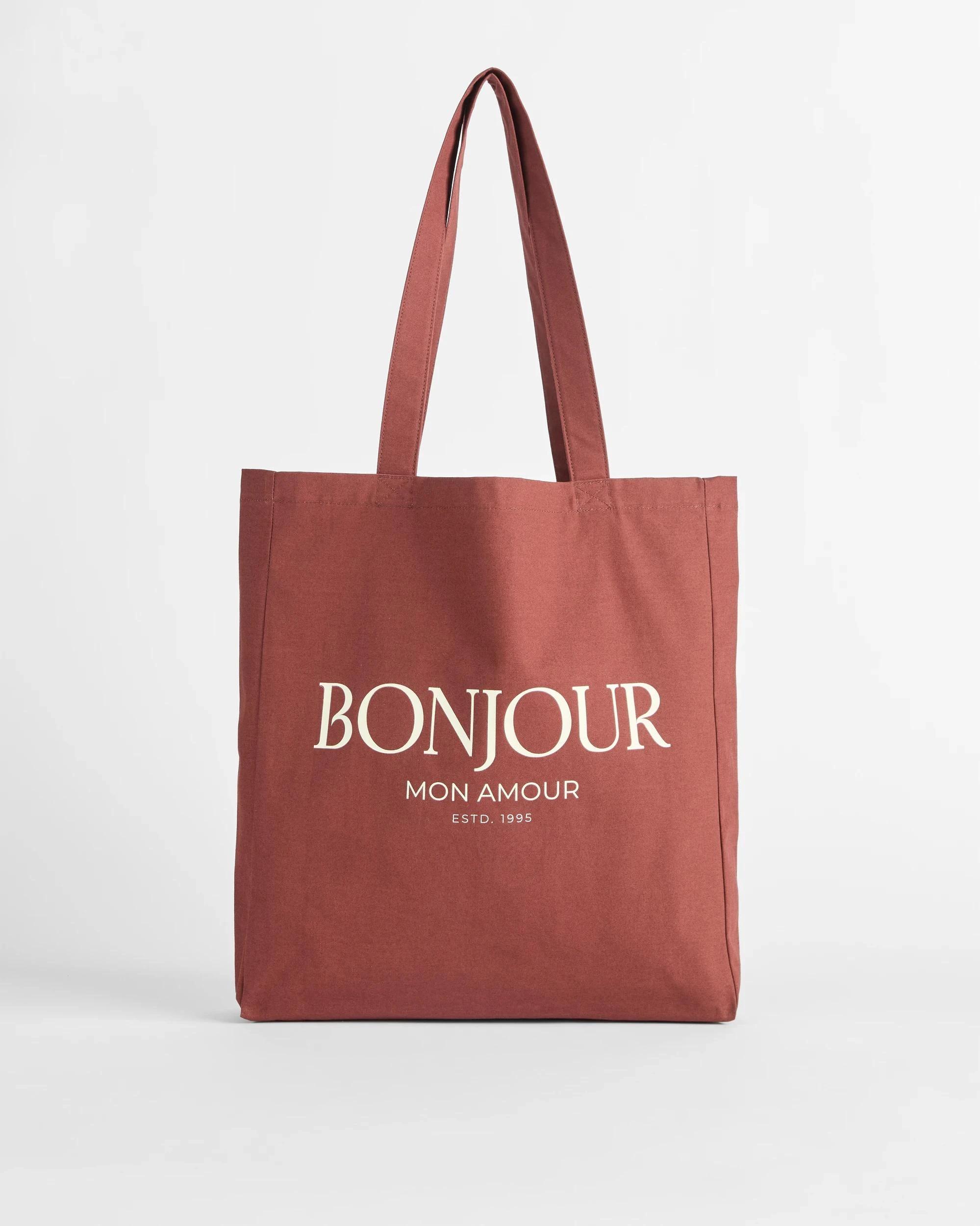 1 Target Canvas Shopper Tote Bag BROWN BONJOUR, 1 of 2