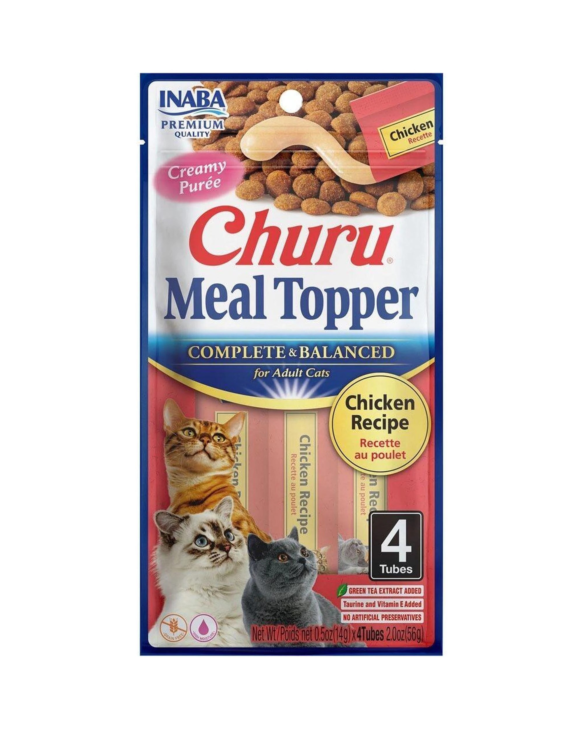 1 Inaba Adult Churu Complete & Balanced Cat Meal Topper Chicken 6 x 56g, 1 of 2
