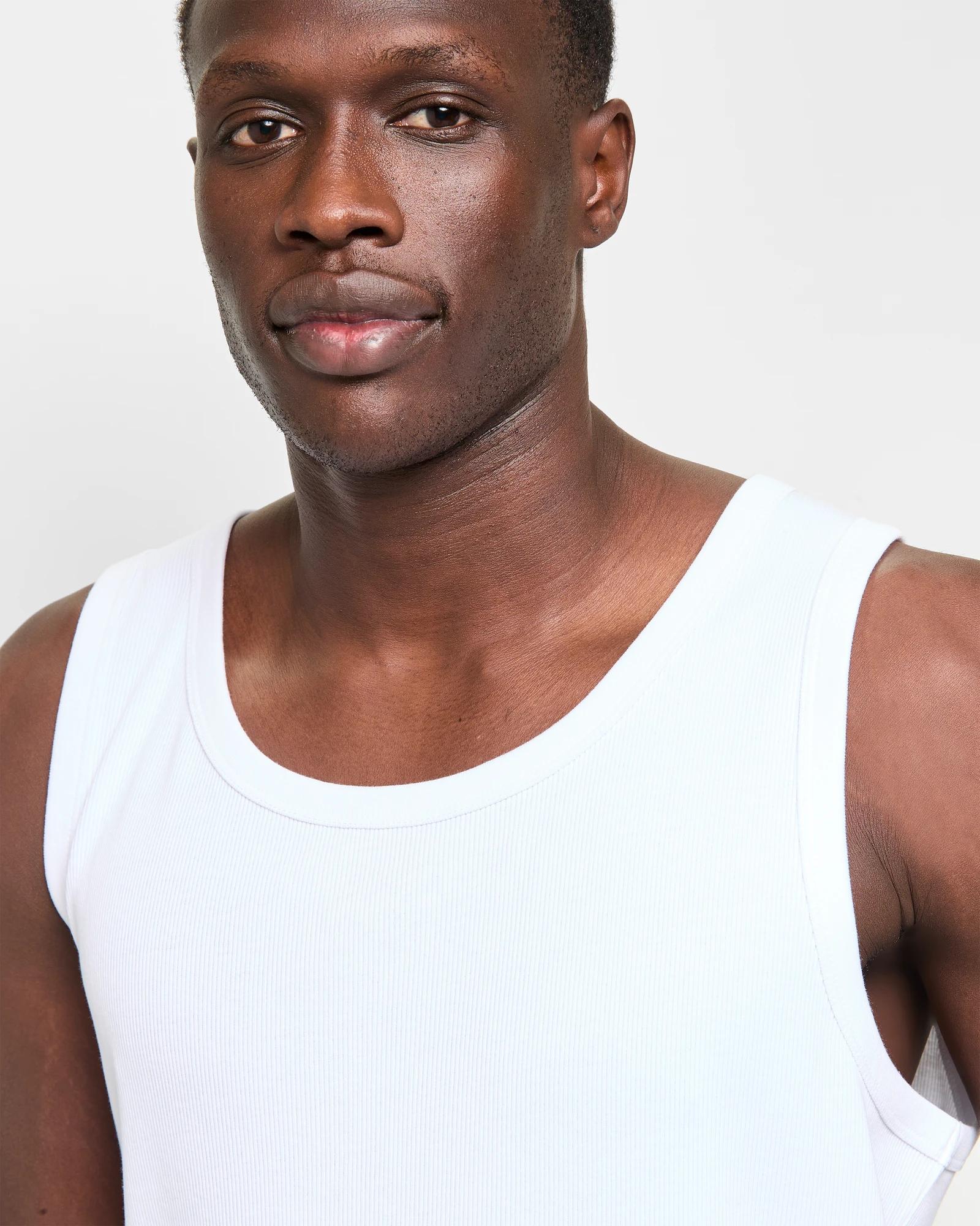 5 Australian Cotton Rib Tank Top - Commons WHITE, 5 of 6