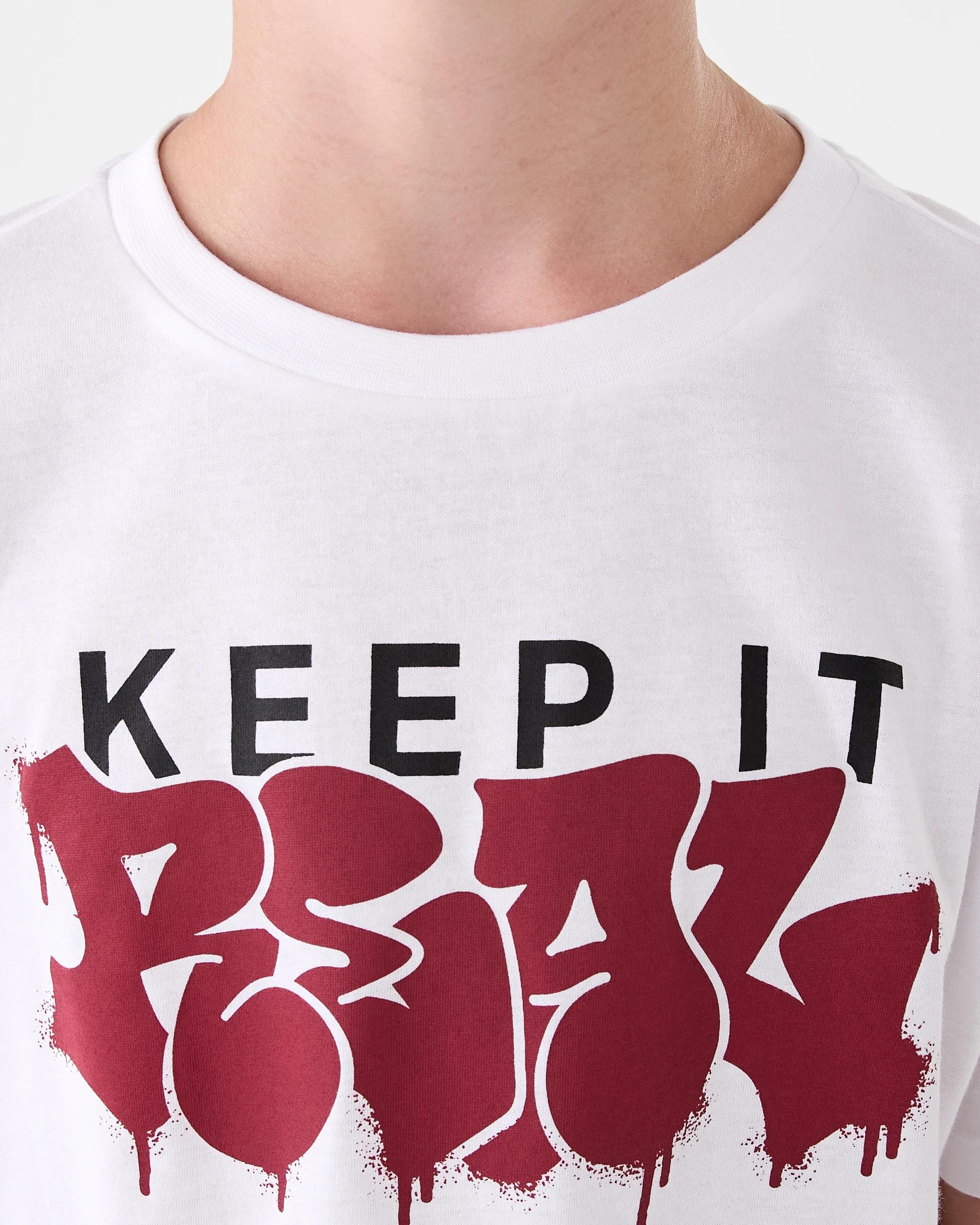 4 Short Sleeve Top and Long Pants Pyjama Set Wht Slogan, 4 of 7