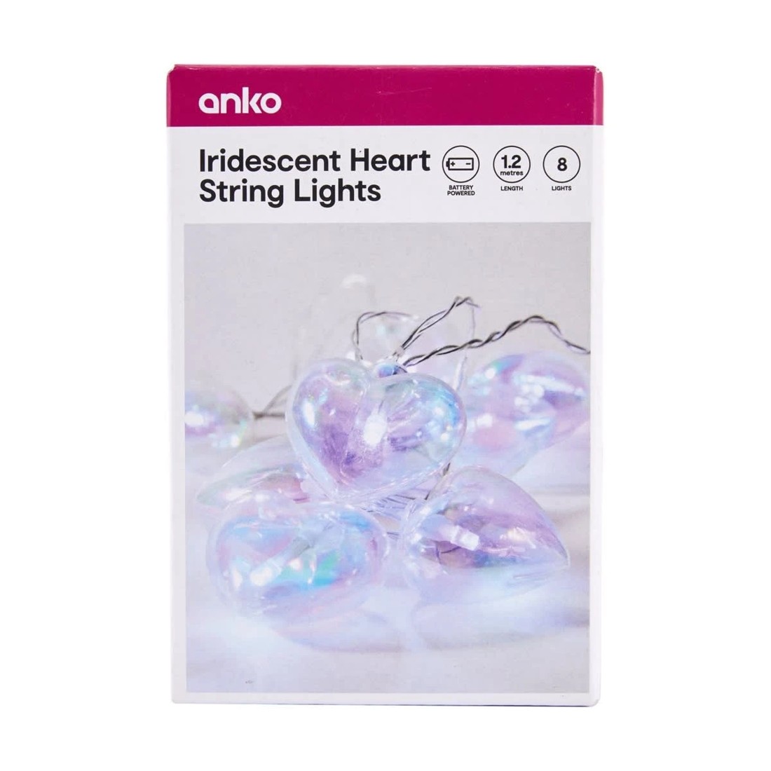 8 Iridescent Heart String Lights, 8 of 8