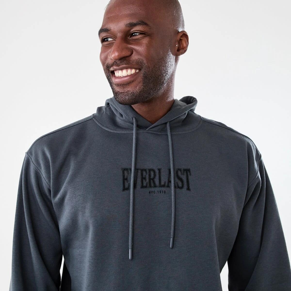 4 Everlast Mens Oversized Hoodie EVER DISTRESS CHARCOAL, 4 of 9