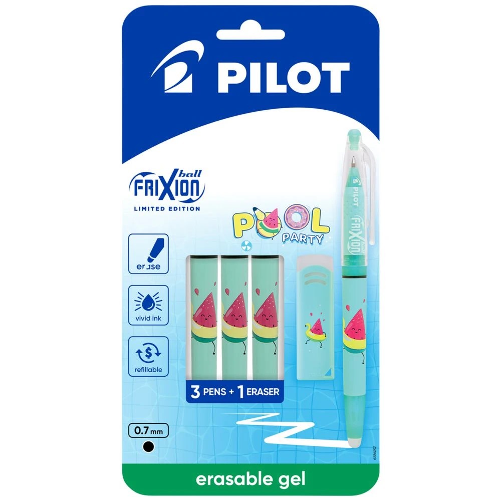 1 PILOT FriXionBall PoolParty Erasable Gel Pen 0.7mm Black 3Pk, 1 of 7
