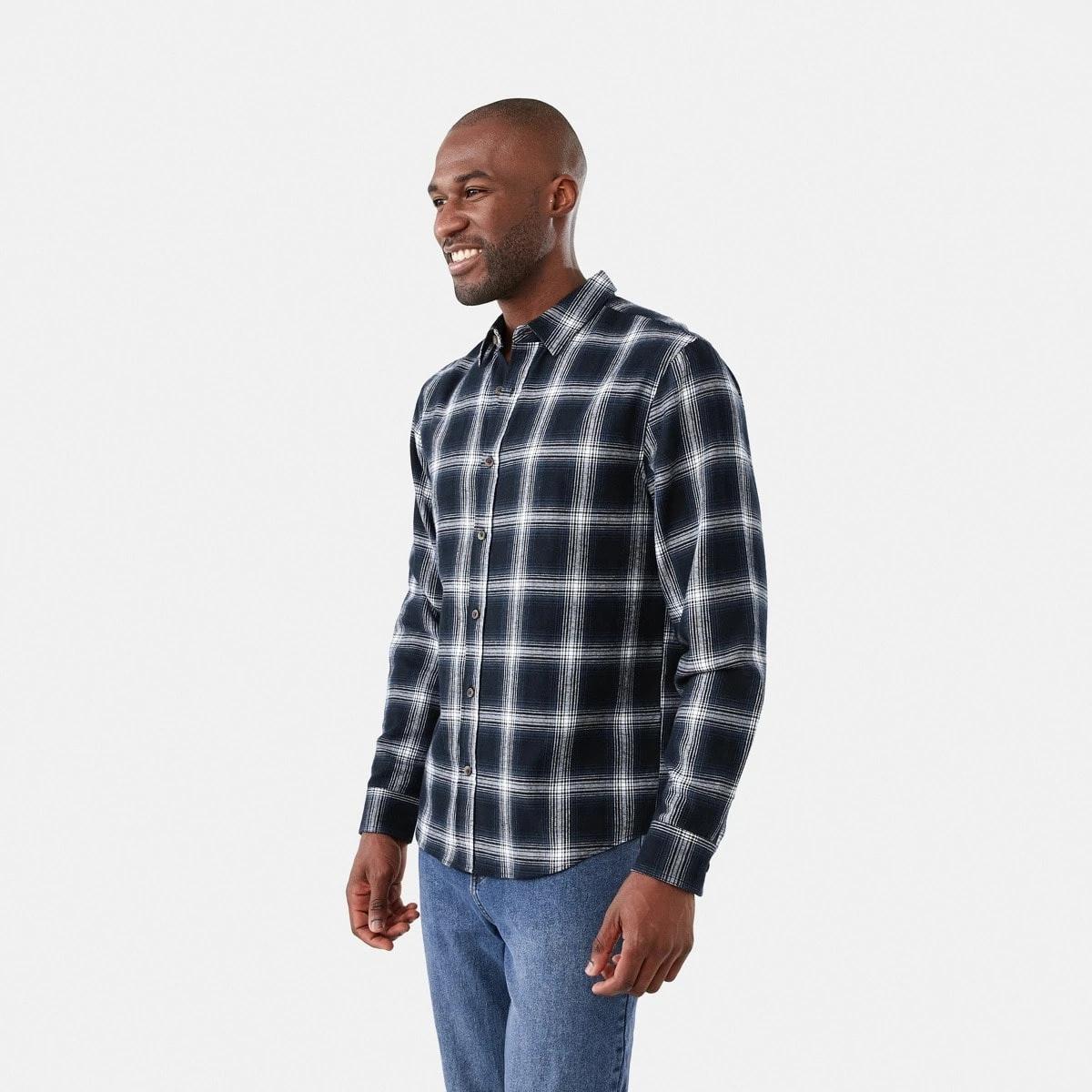 2 Long Sleeve Brushed Check Shirt Blu Check, 2 of 6