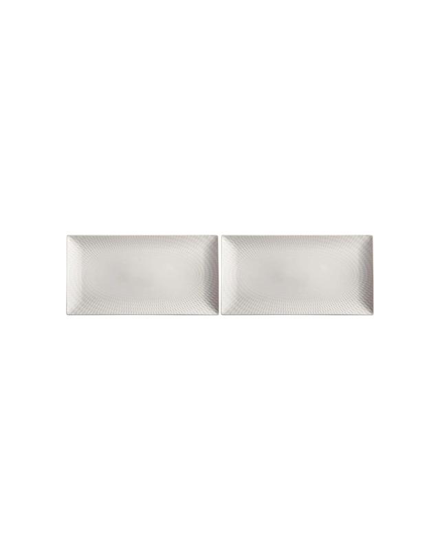 Maxwell & Williams 2PK White Basics Diamonds Rect Platter Porcelain 35x19cm - W
