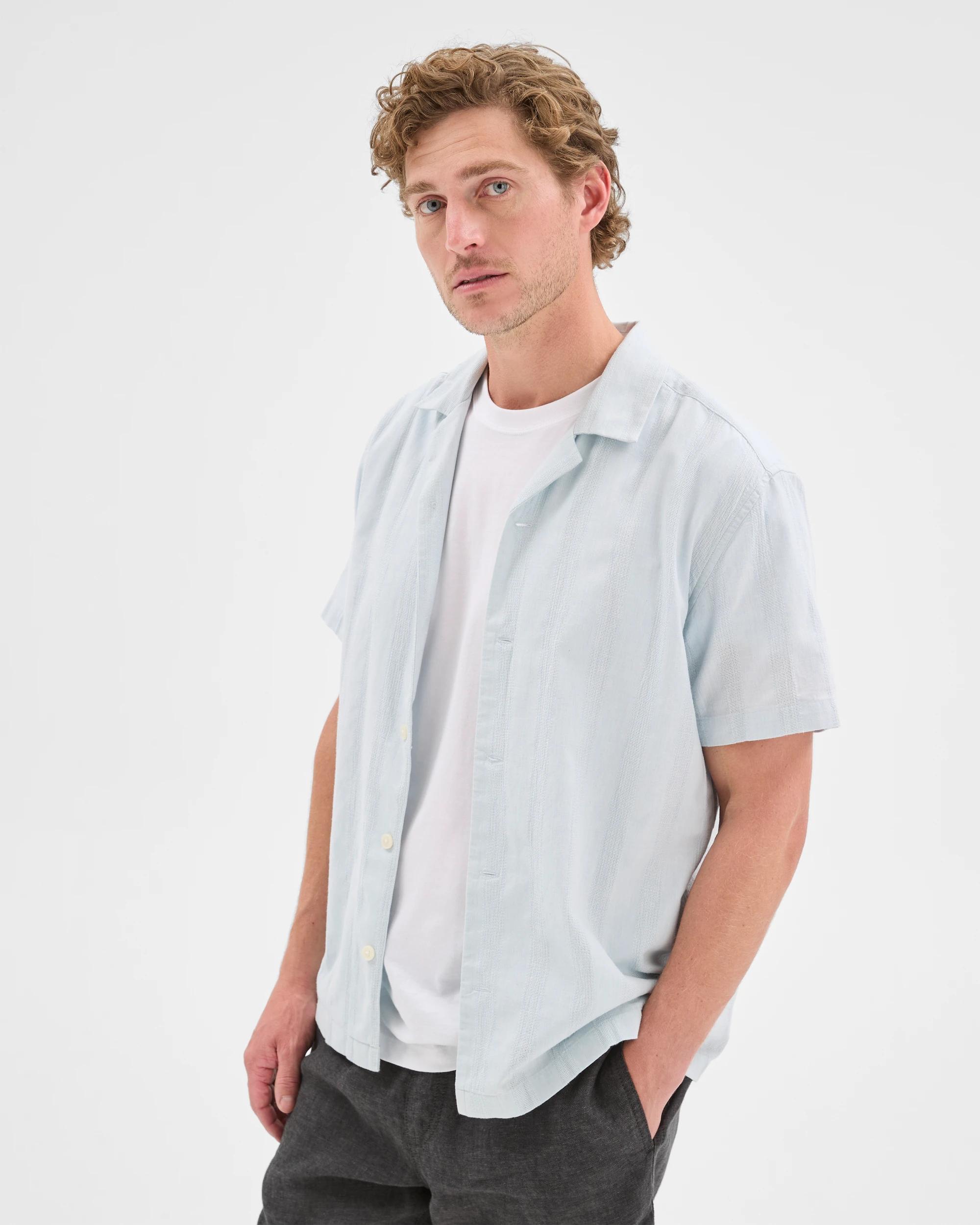 4 Target Man Short Sleeve Self Stripe Shirt CHAMBRAY, 4 of 6