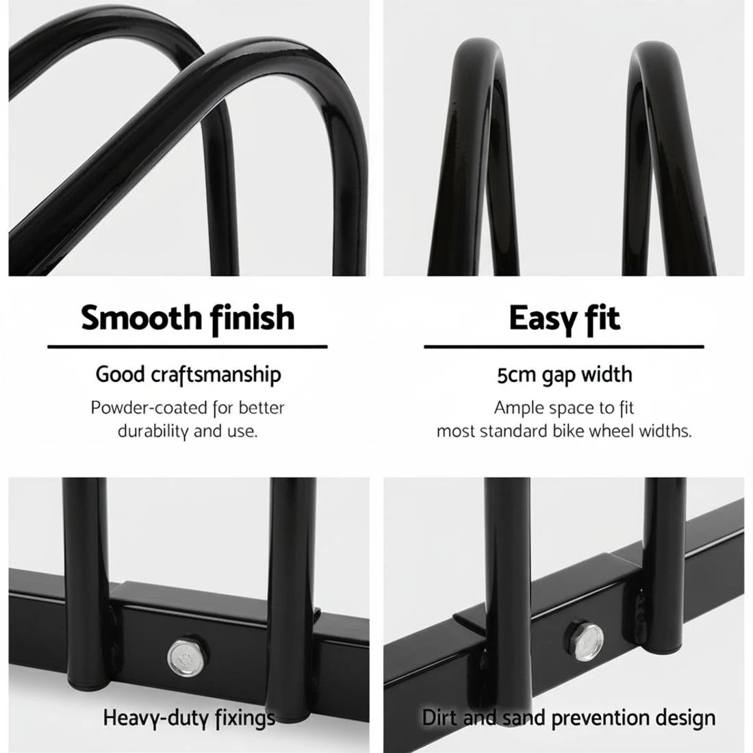 5 Weisshorn 3 Bike Stand Rack Bicycle Storage Floor Parking Holder Cycling - Black, 5 of 9