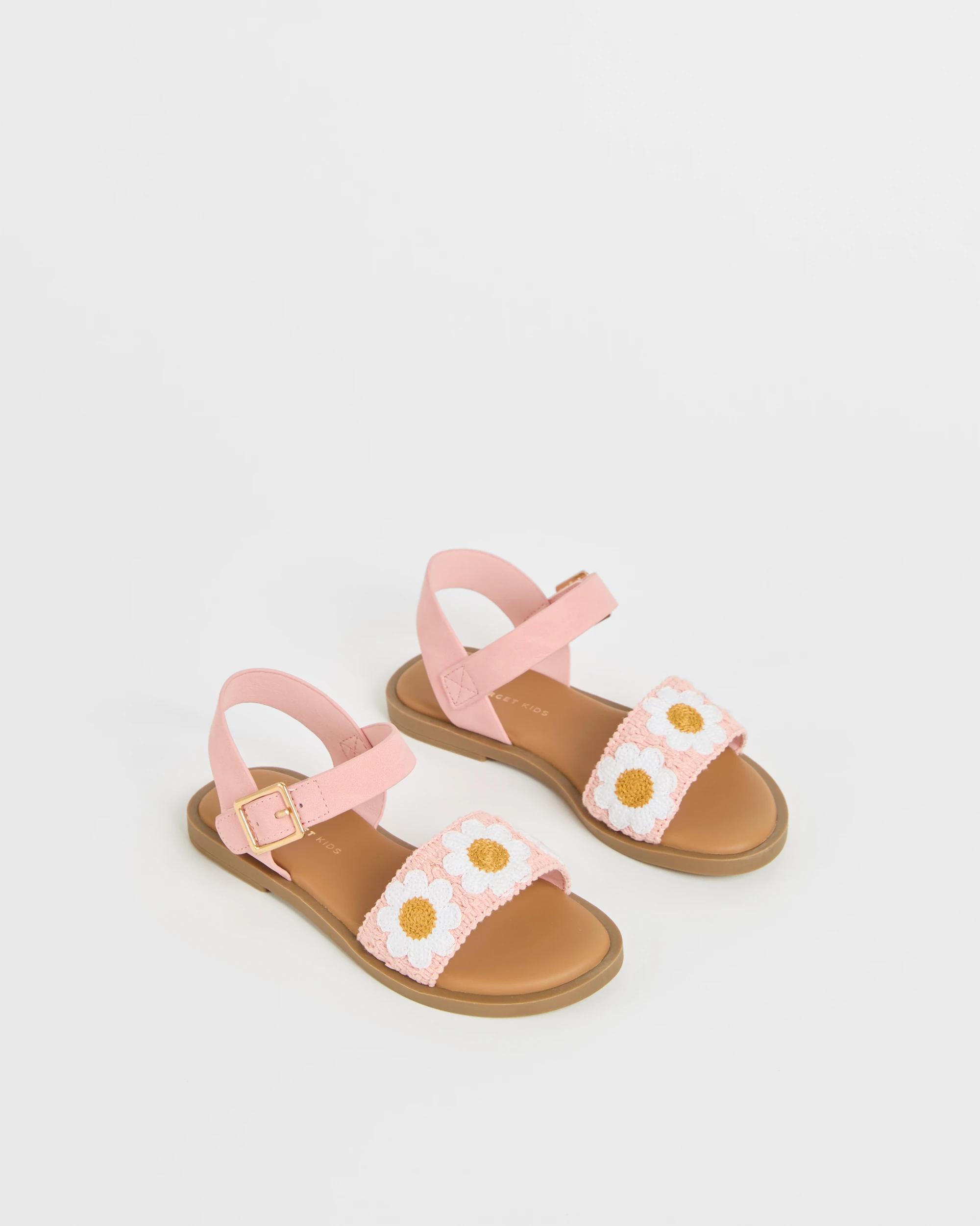 2 Target Kids Crochet Flower Espadrille Sandals PINK, 2 of 3