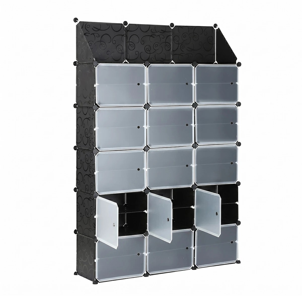 3 Ausway 60 Pairs Stackable Shoe Storage Box Organiser Cube DIY Shoe Cabinet Rack Shelf 30 Tier Black, 3 of 5