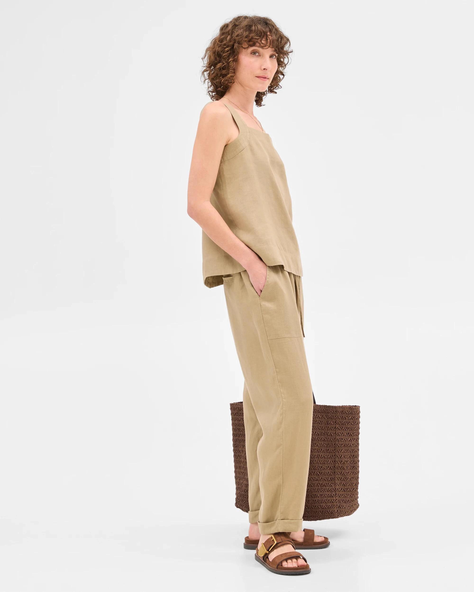 7 Target European Linen Tapered Pants STONE, 7 of 7