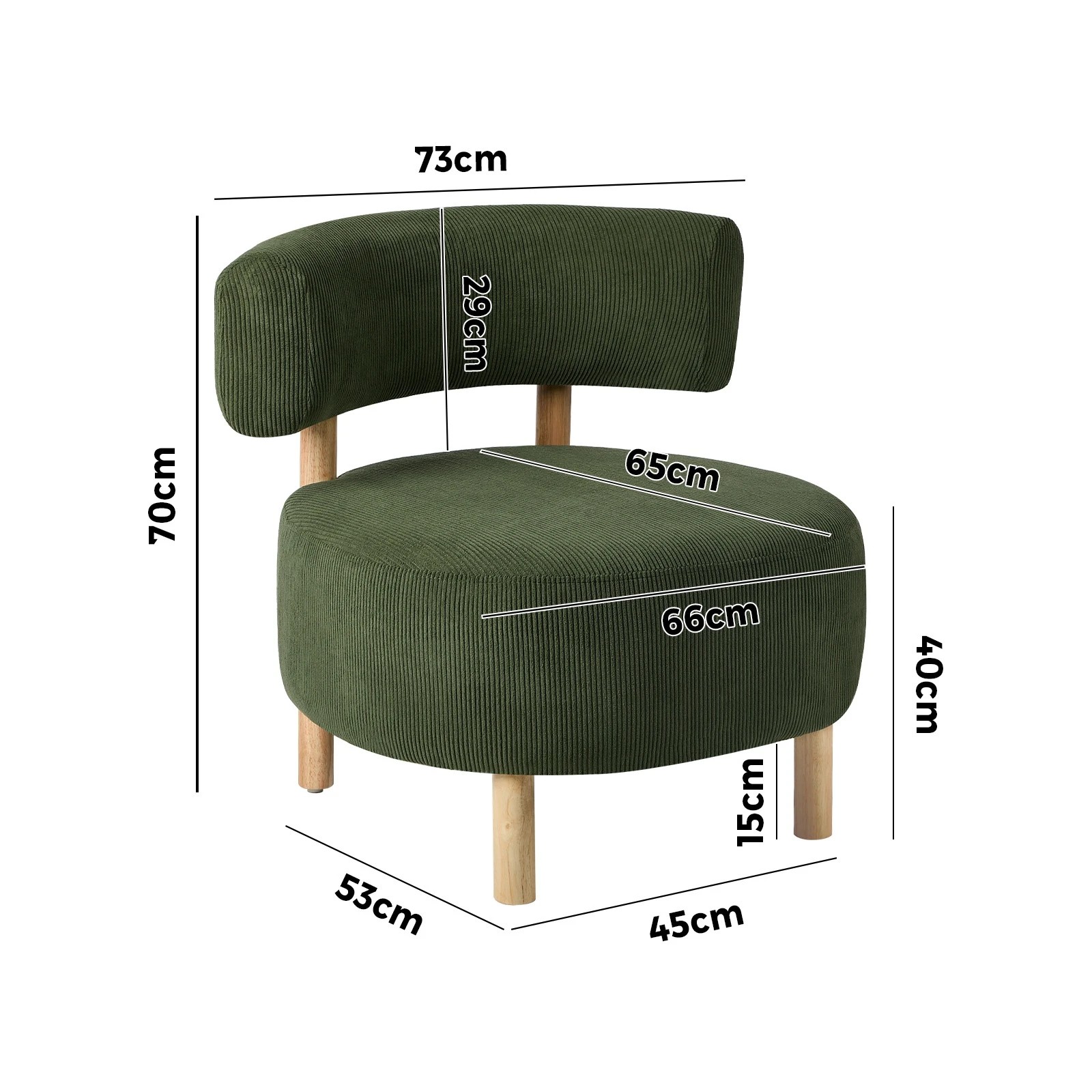 2 Oikiture Wooden Armchair Lounge Chair Velvet Accent Armchairs - Green, 2 of 10