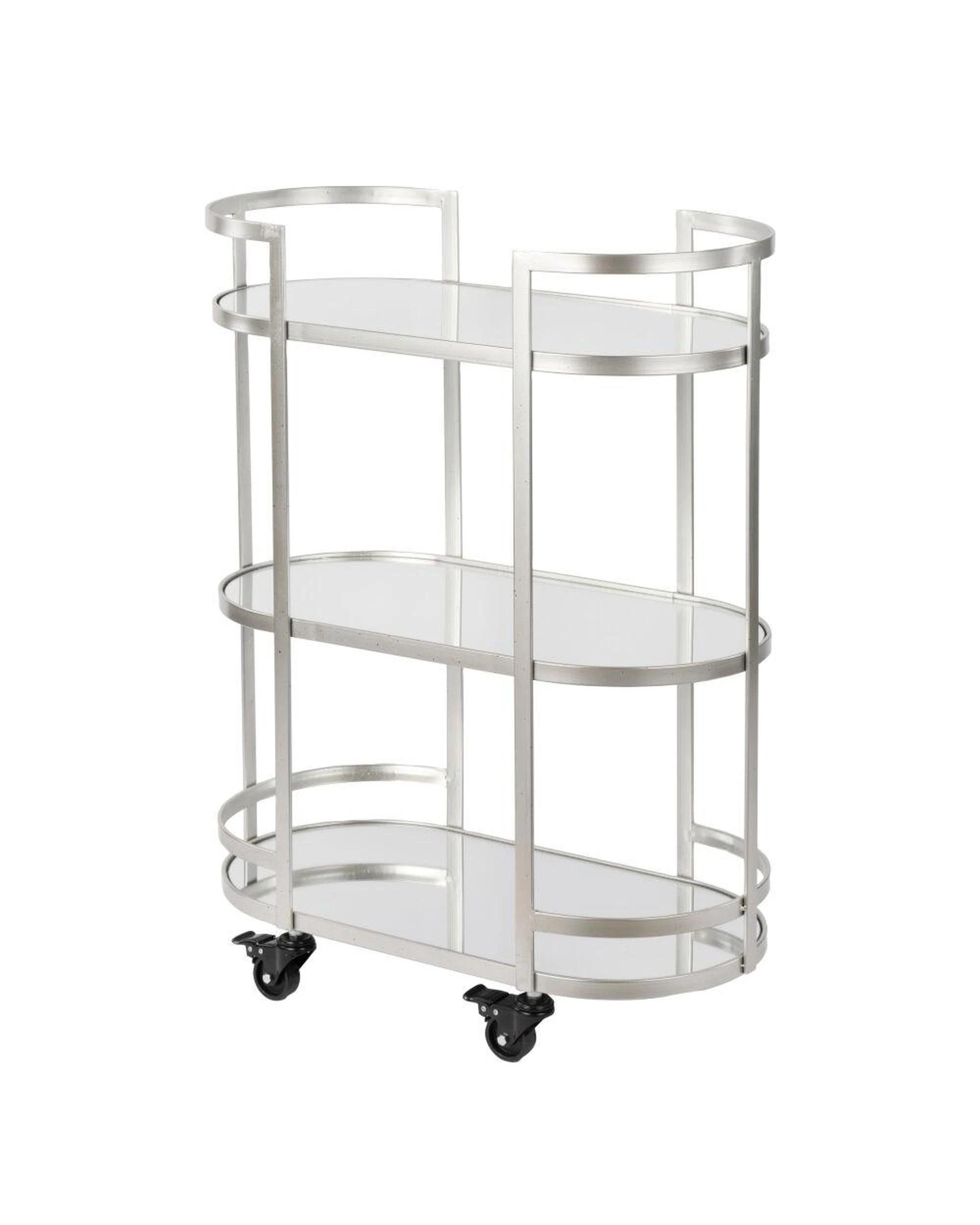 1 Society Home Arden Drinks Trolley Antique Silver 64x84.5x34cm, 1 of 6