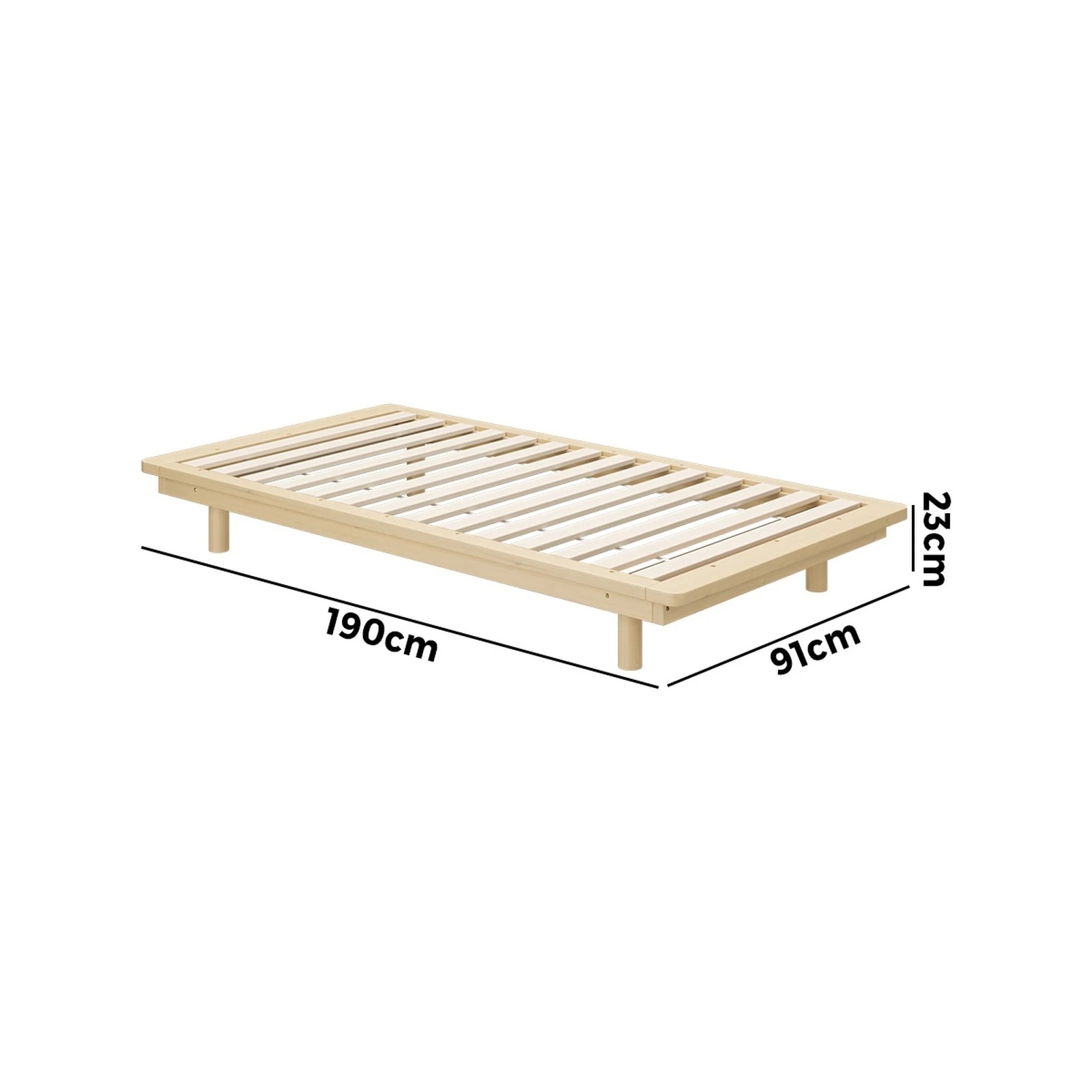 5 Oikiture Bed Frame Single Size Wooden Bed Base Timber Floating Beds
 - Natural, 5 of 10