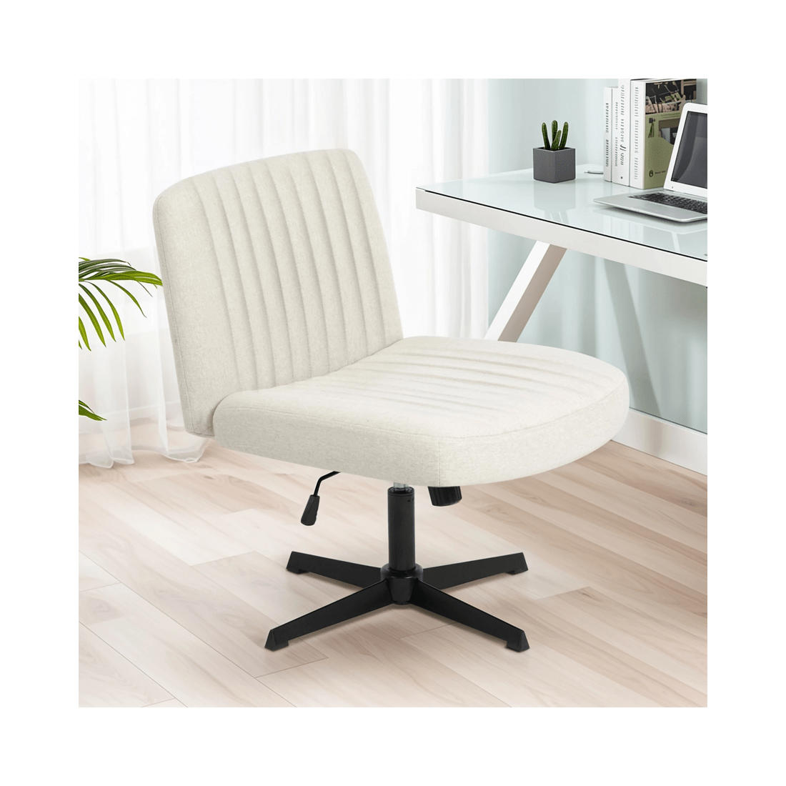 3 Advwin Armless Office Chair Beige, 3 of 9
