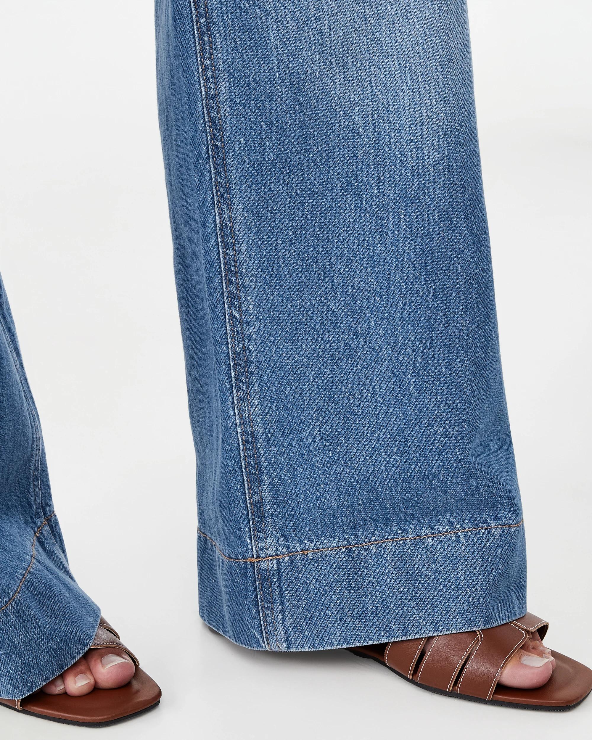 9 Wide Leg Pocket Jeans Mid Wash, 9 of 9