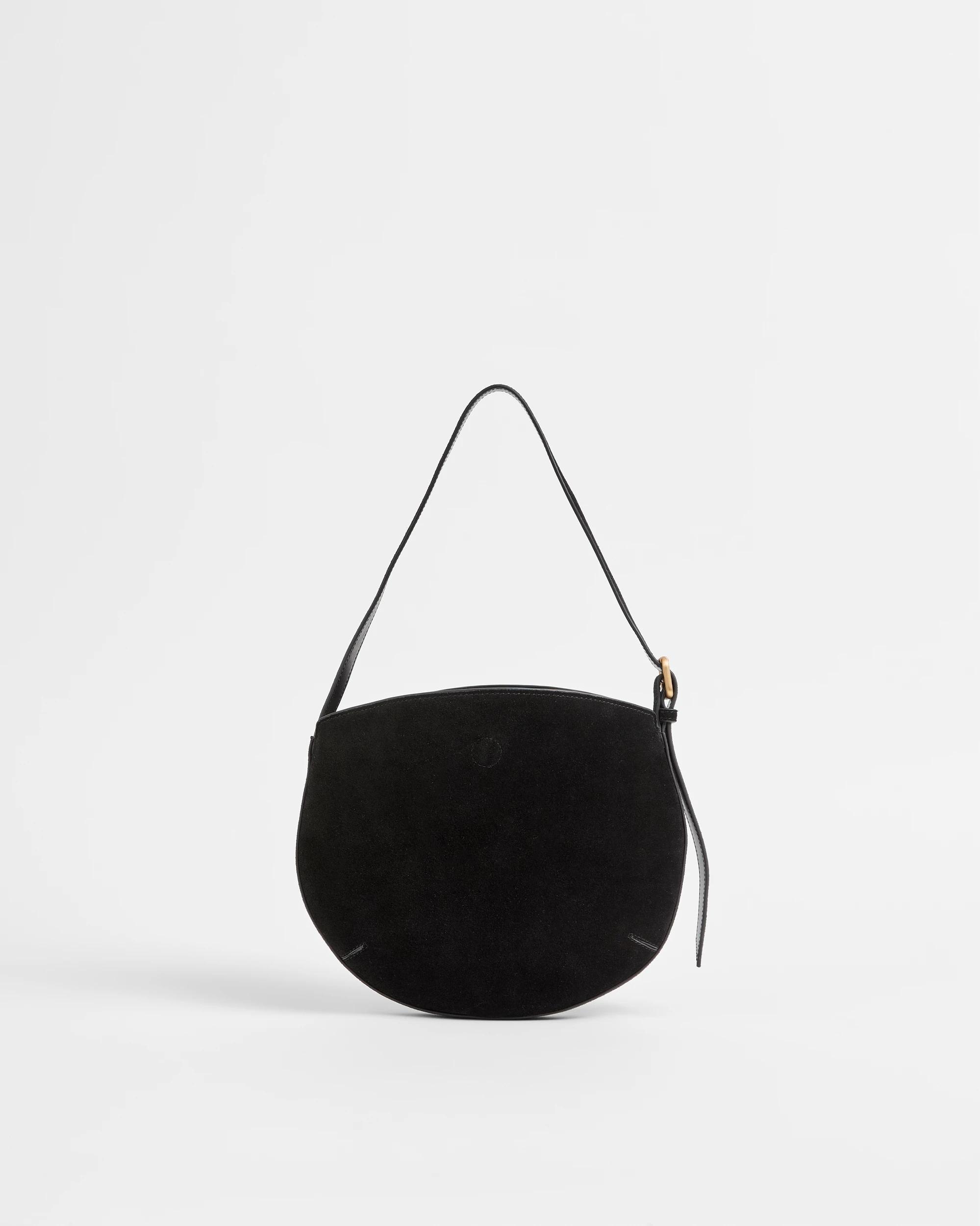 1 Target Premium Suede Leather Crescent Shoulder Bag BLACK, 1 of 1