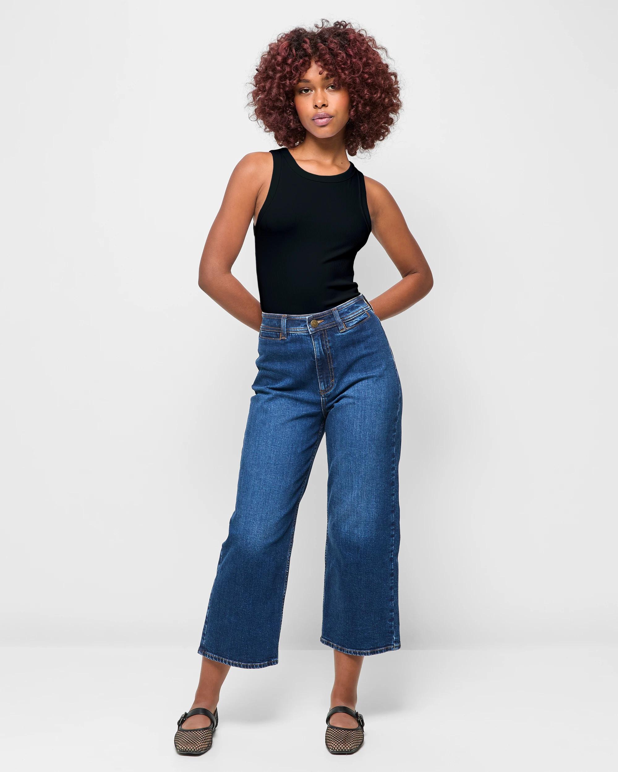 2 Target Petites Sleeveless Racer Rib Tank Top BLACK, 2 of 5