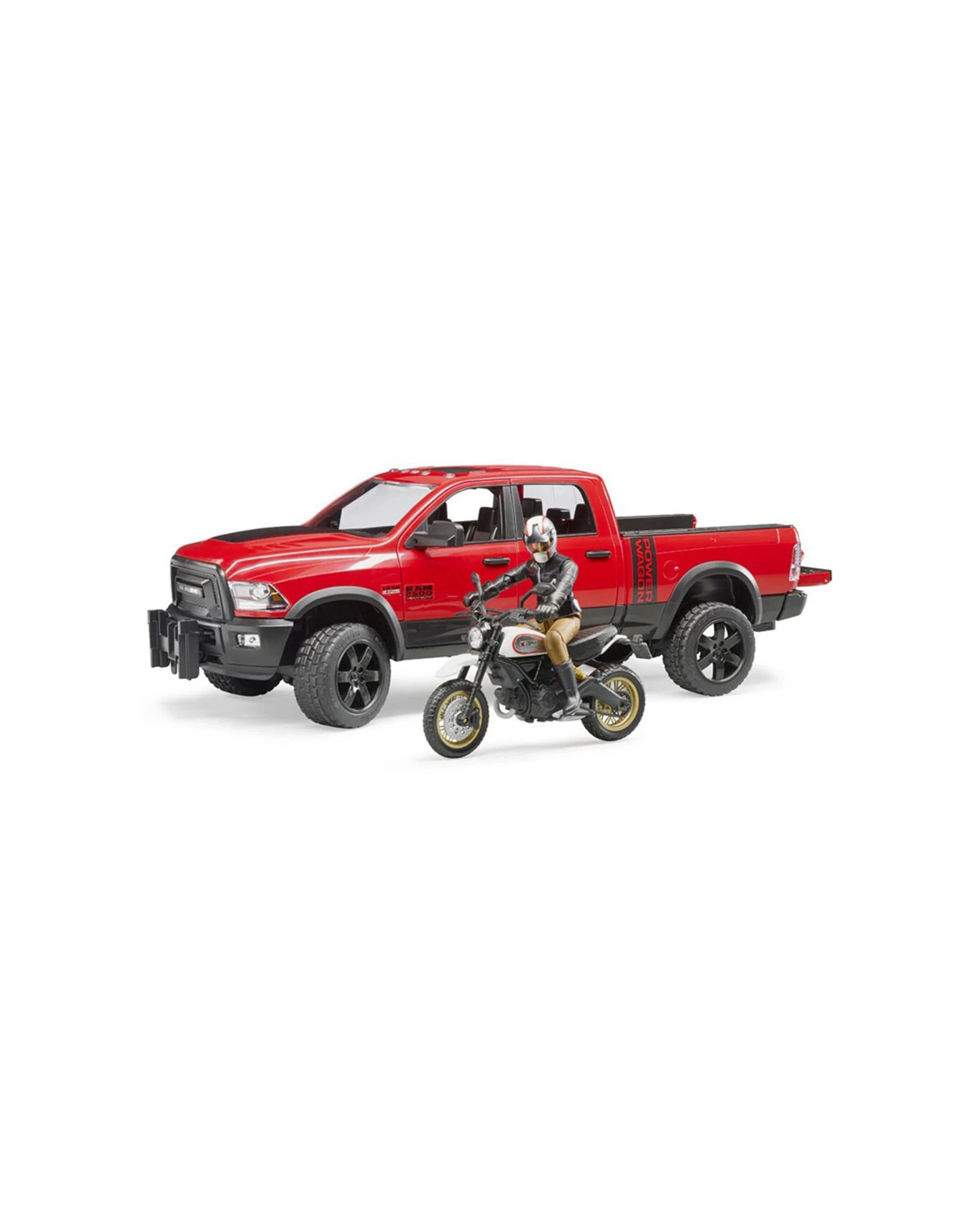 4 Bruder 1:16 Power Wagon Red Toy Truck With Motorcycle Kids 4+ - Red, 4 of 4