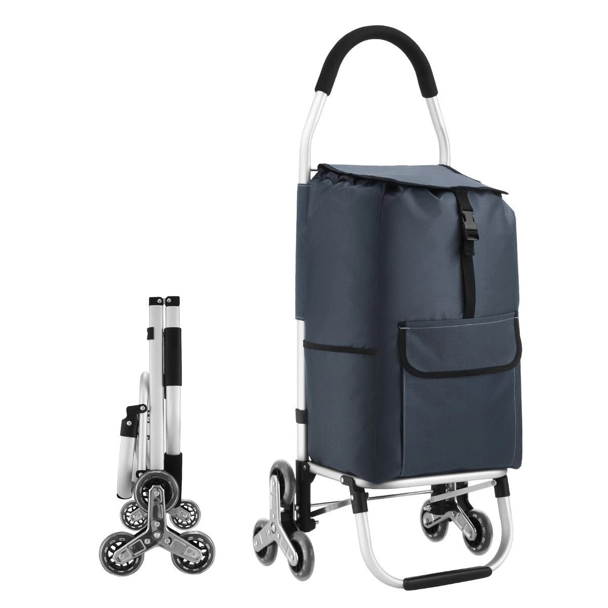1 AUSWAY Shopping Cart Trolley Dolly Foldable Storage Grocery Bag Wheeled, 1 of 2