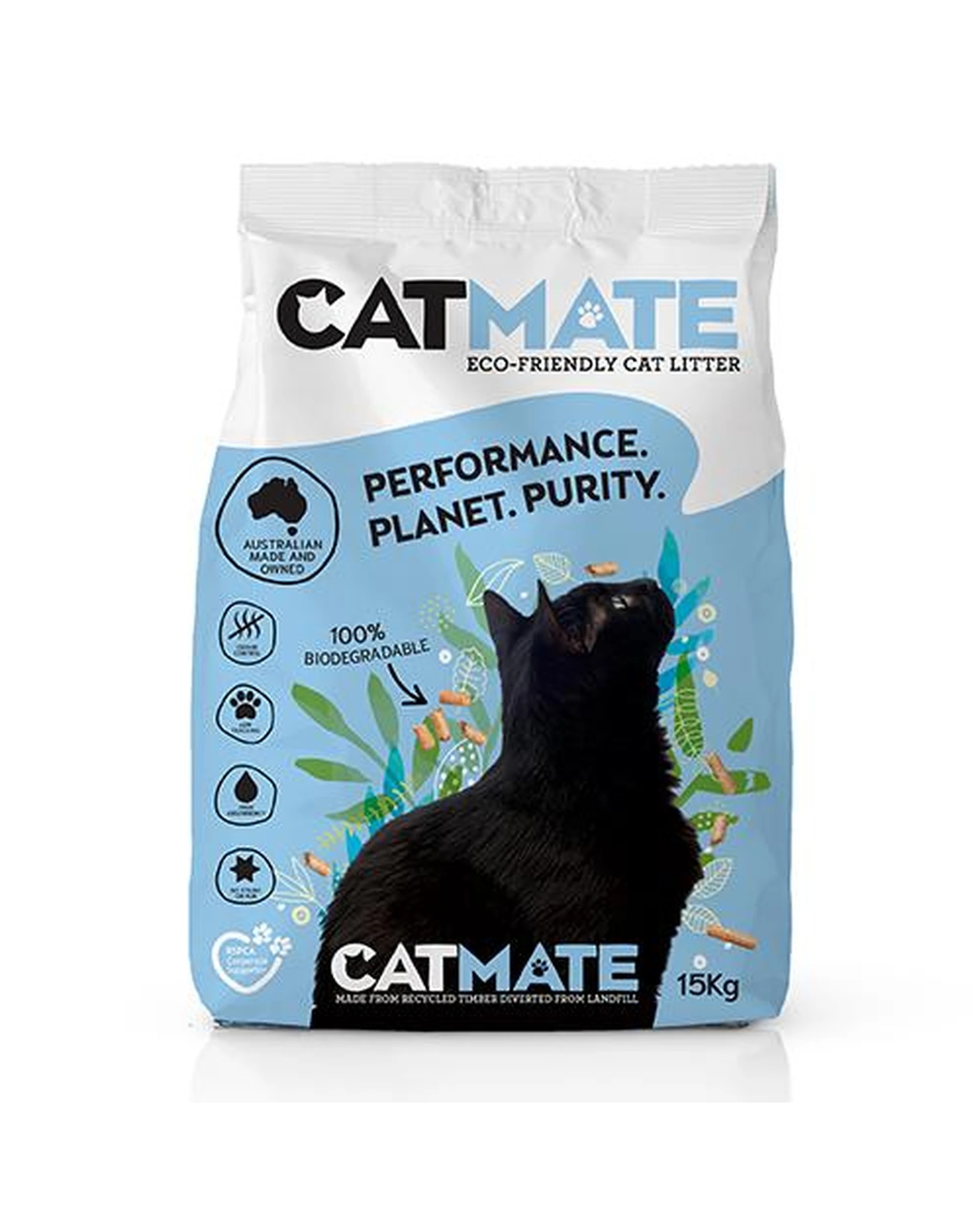 1 Catmate Odour Control Cat Biodegradable Litter 15kg, 1 of 2