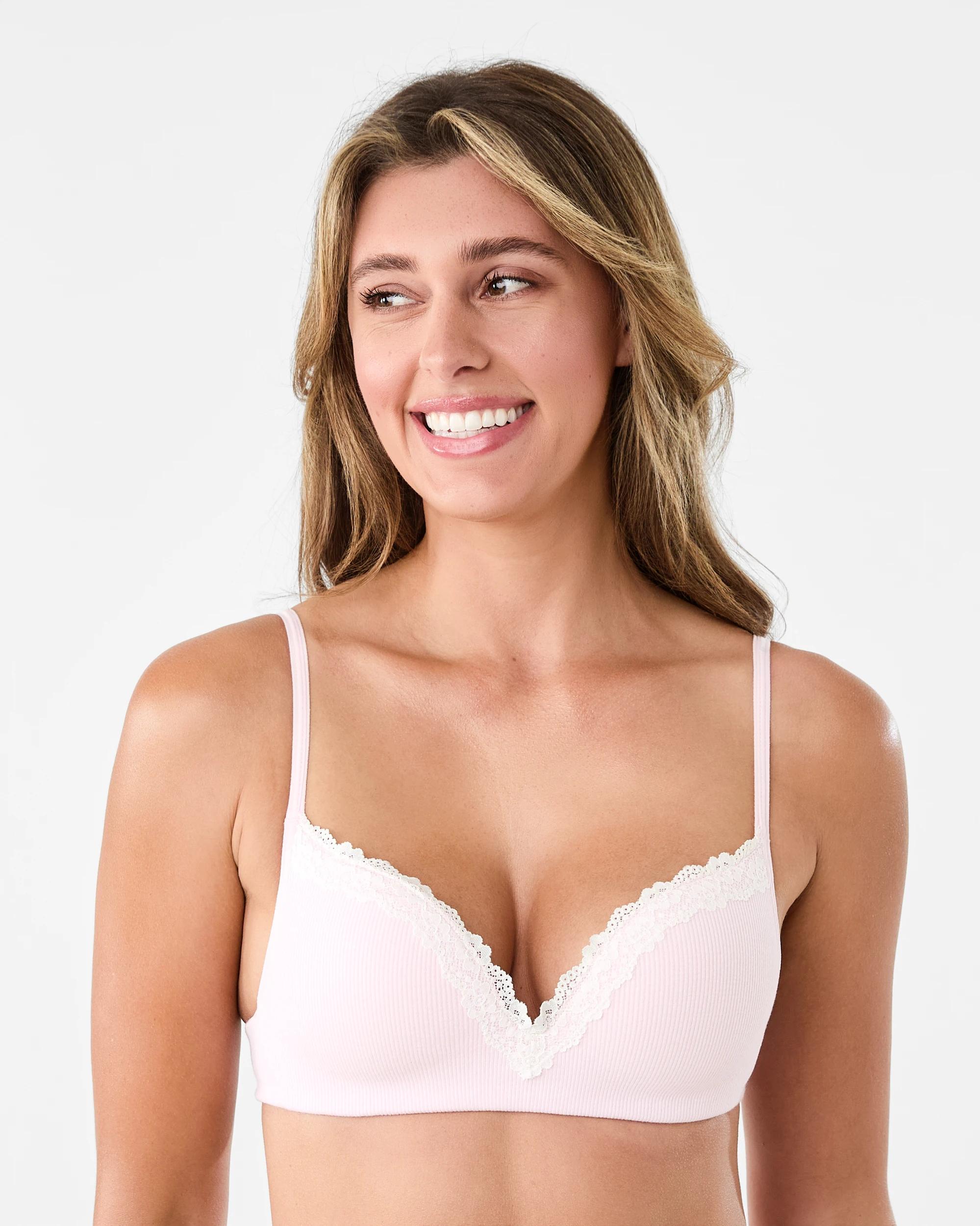3 2 Pack Push-Up Wirefree Rib Lace Bra Ba Mb Mrl, 3 of 7