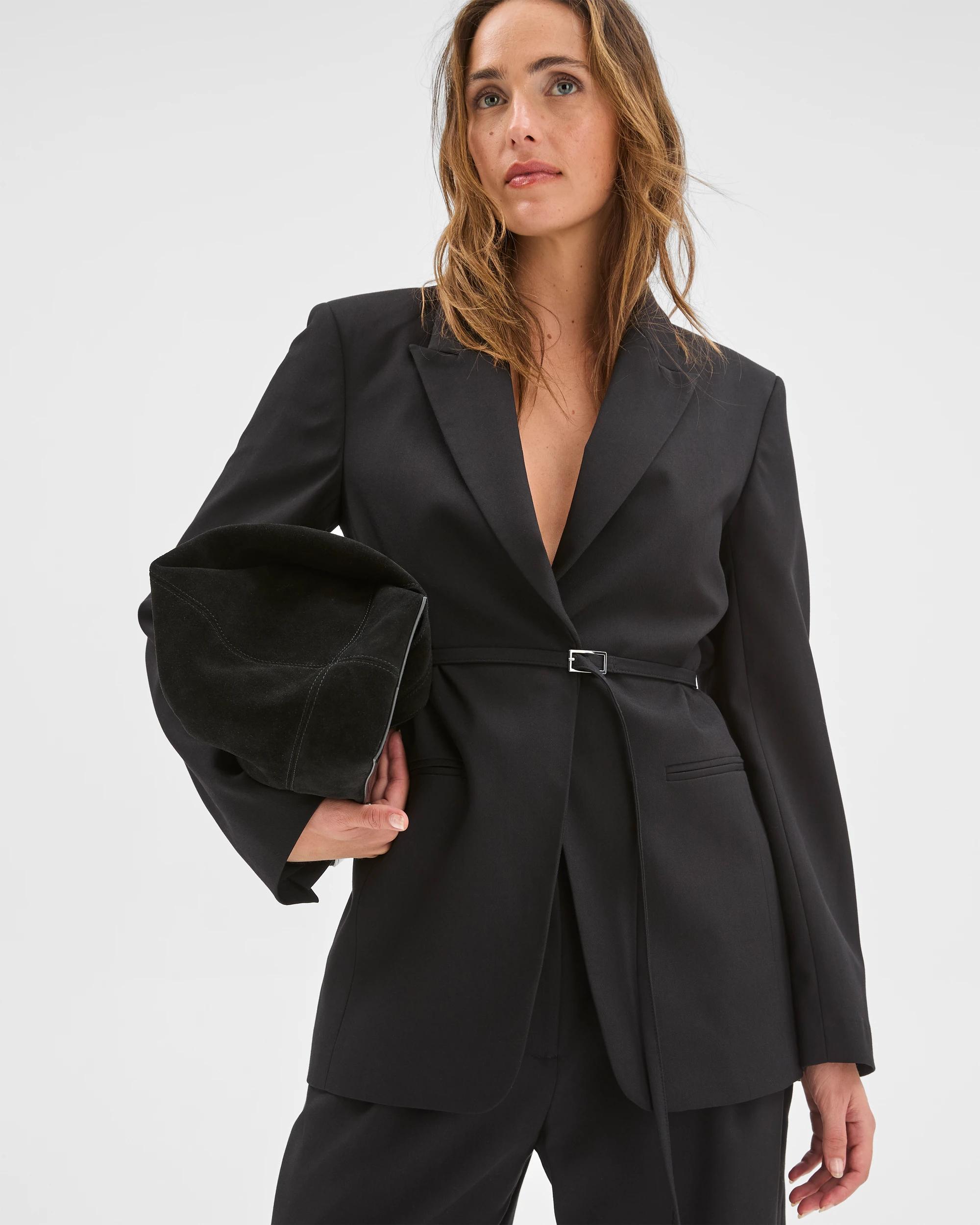 6 Preview Belted Detail Blazer BLACK, 6 of 8