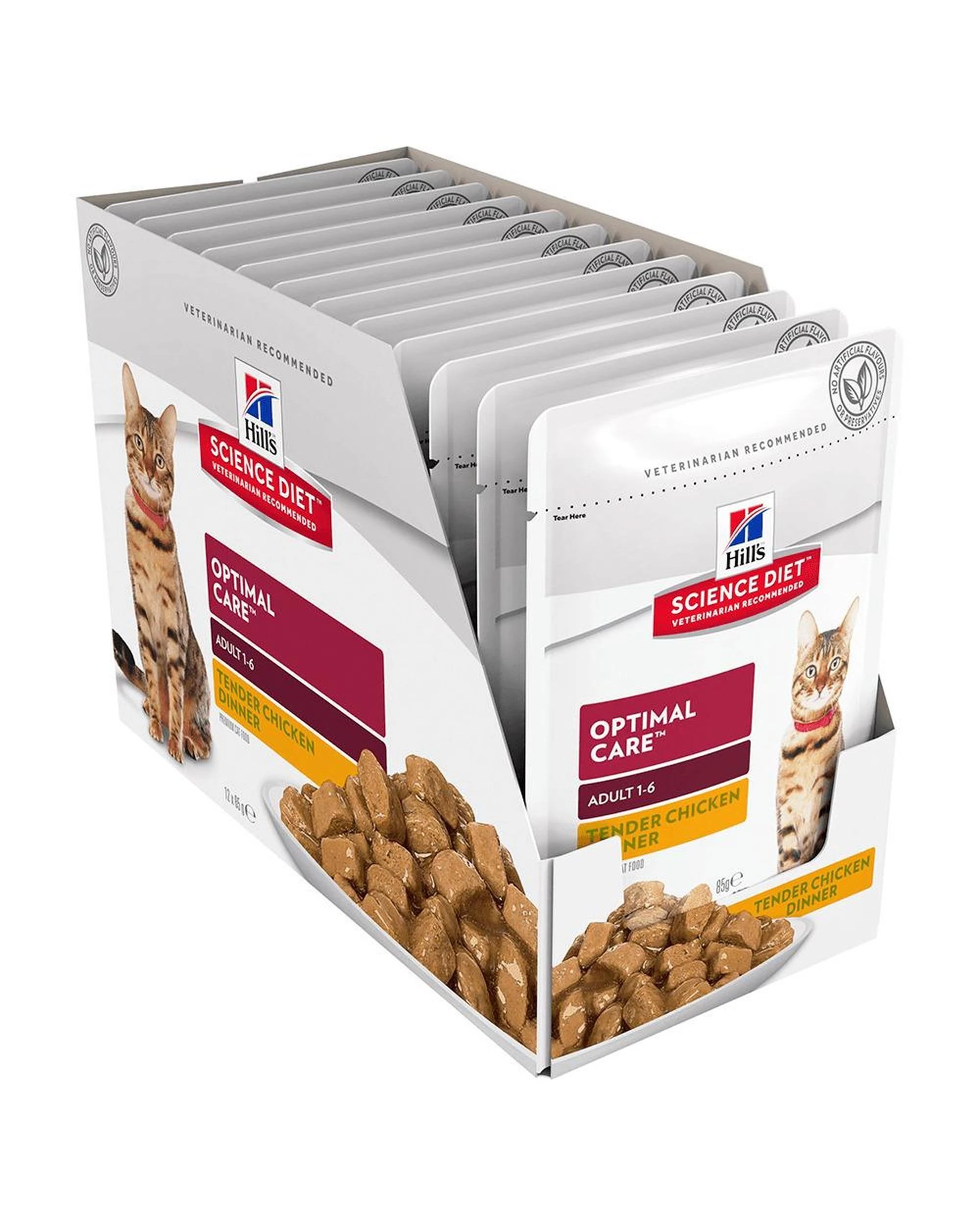 2 Hills Adult 1+ Optimal Care Wet Cat Food Tender Chicken Dinner 12 x 85g, 2 of 2