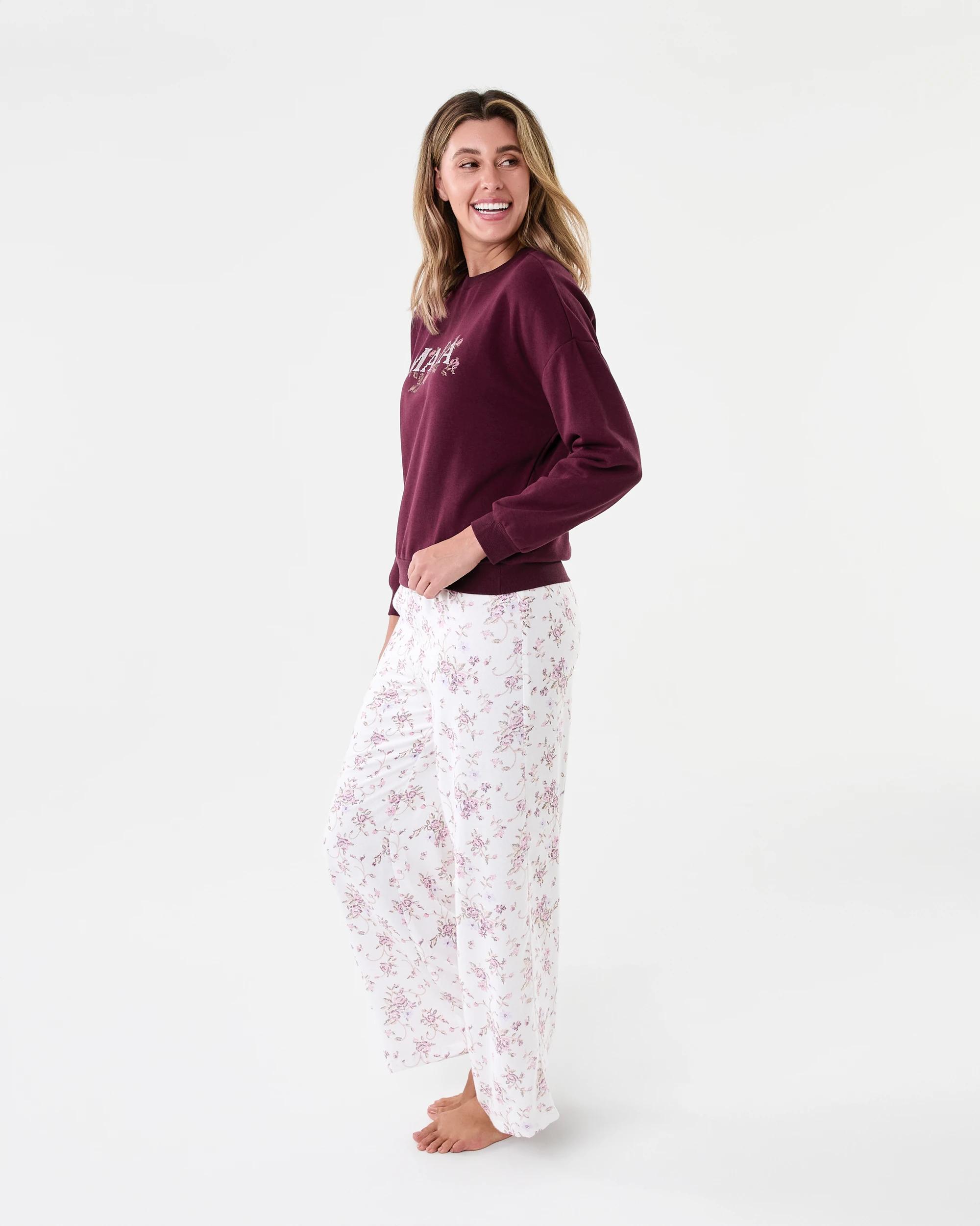 2 Sweat Top and Flannel Pants Pyjama Set Mama, 2 of 7