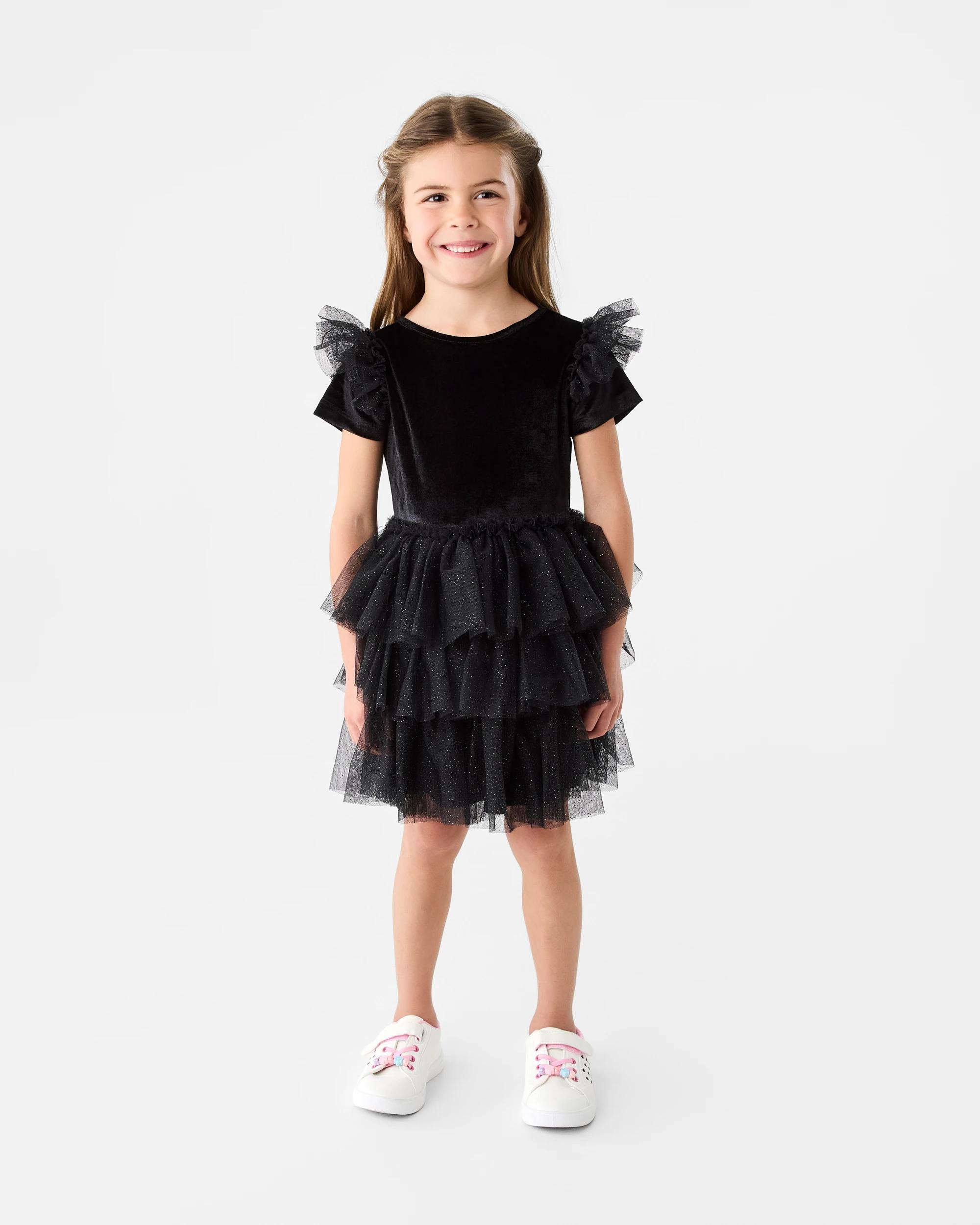 7 Short Sleeve Tutu Dress Black, 7 of 8