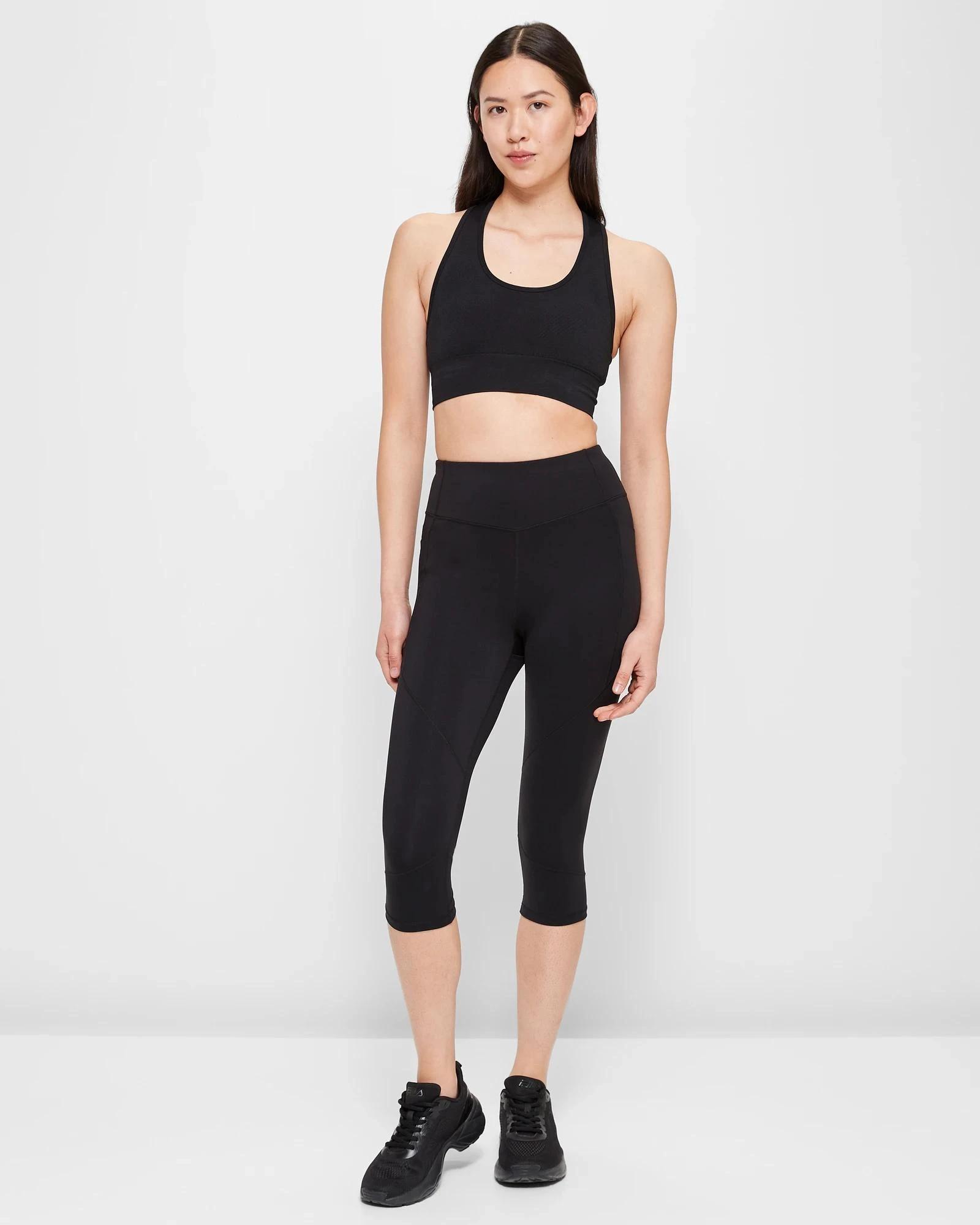 1 Target Active Infinity Sculpt High Rise Crop Length Tights BLACK, 1 of 5