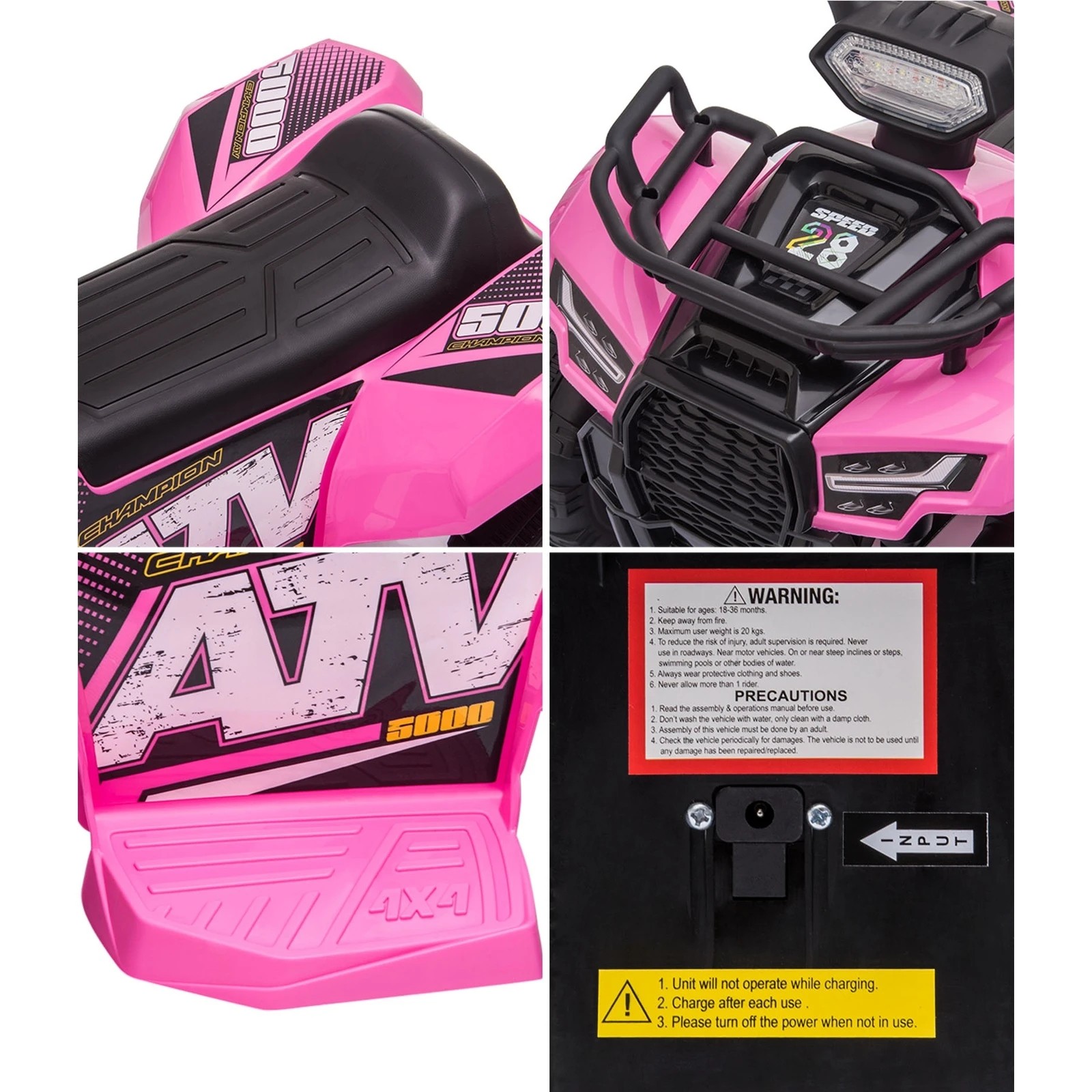 5 Mazam Ride On Car Electric Atv Bike Vehicle For Toddlers Kids Rechargeable
 - Pink, 5 of 10