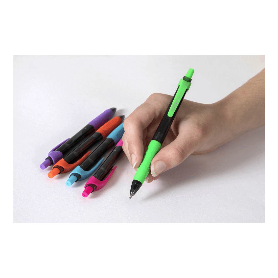 3 Artline Ikonic Retractable Ballpoint Pens Bright 5 Pack, 3 of 3