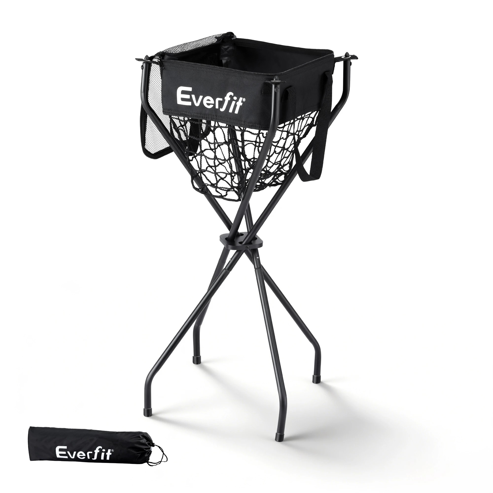 1 Everfit Portable Ball Cart Foldable Pickleball Tennis Baseball Softball - Black, 1 of 9