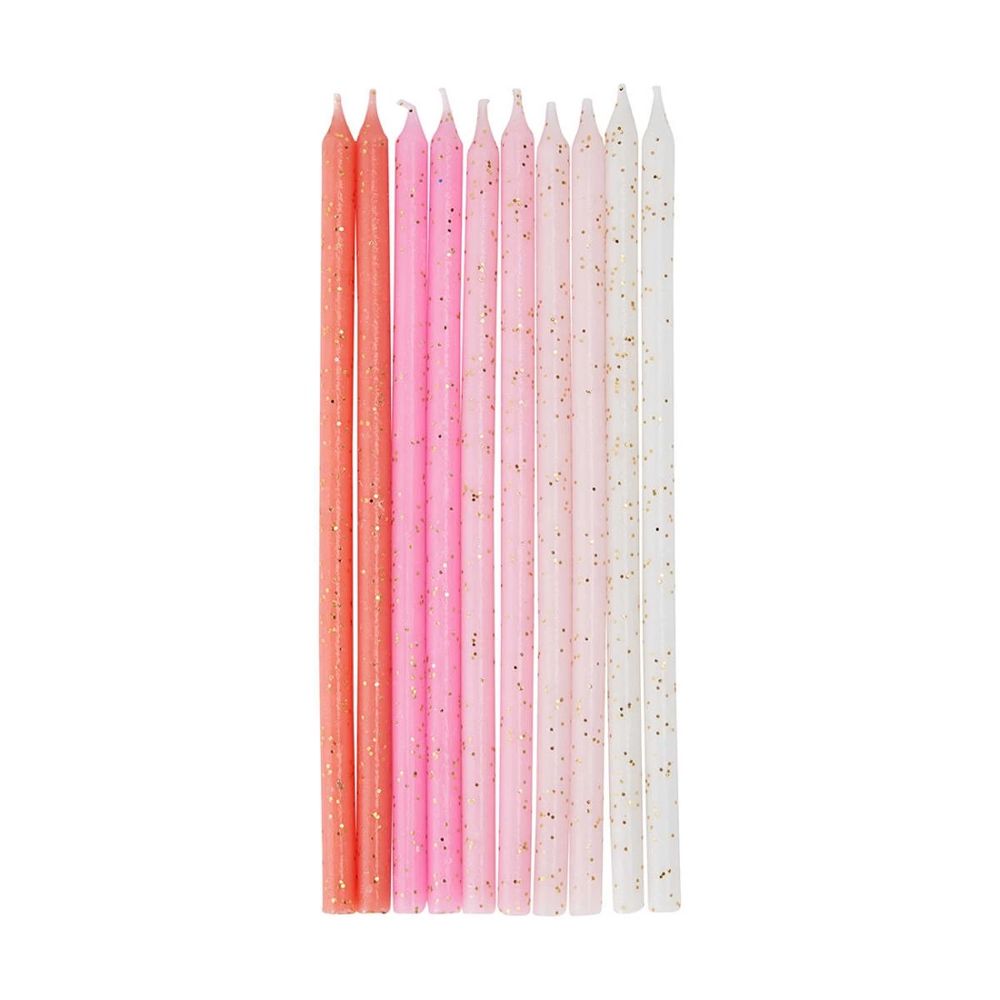 1 10 Pack Glitter Candles - Pink, 1 of 7