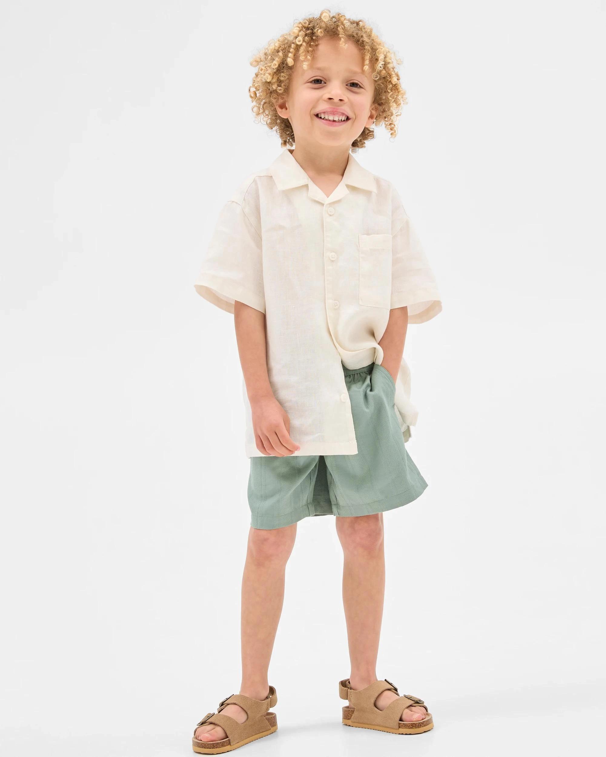 1 Target Australian Cotton Textured Stripe Shorts GREEN, 1 of 5